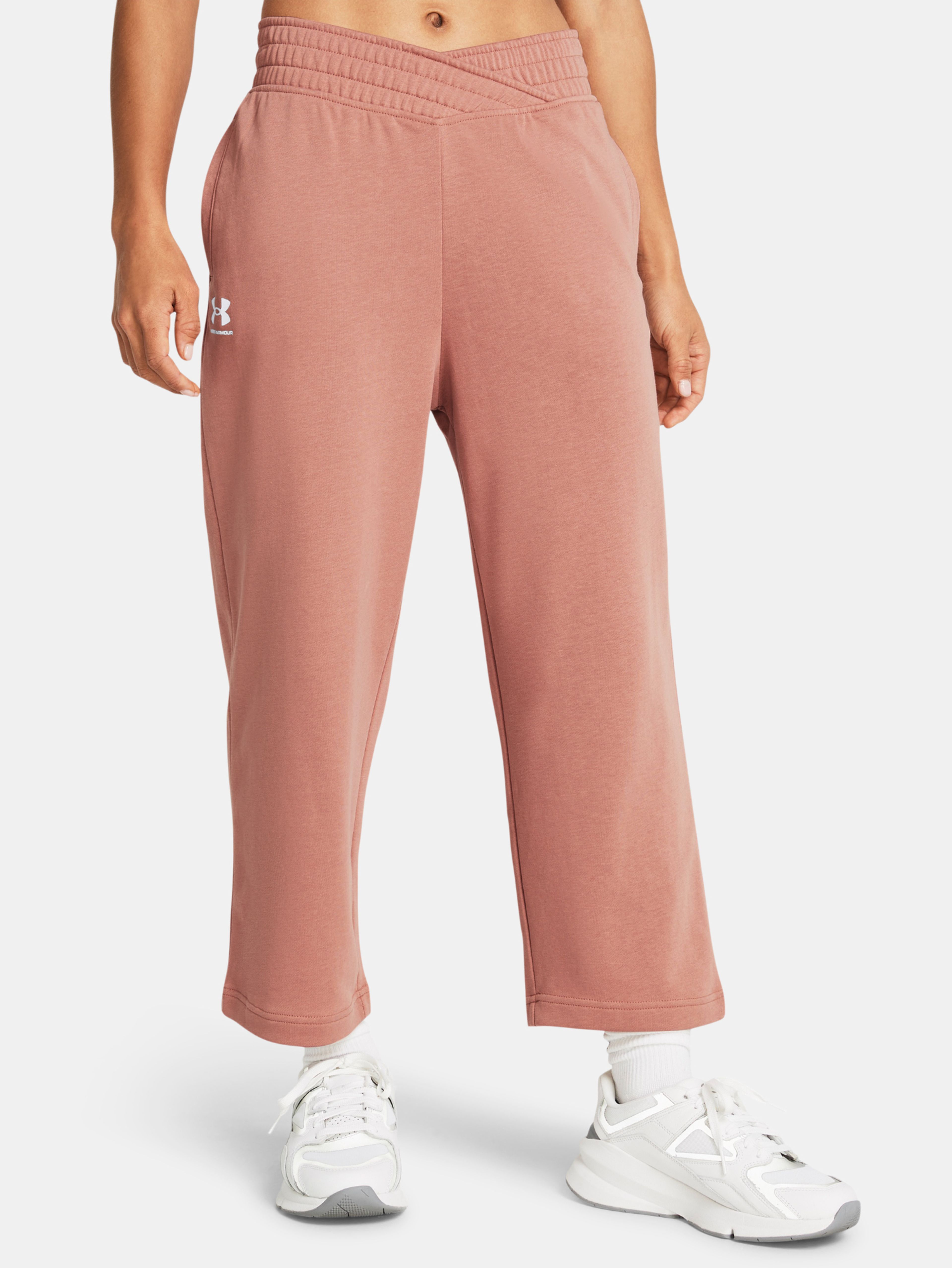 Trenirka Under Armour UA Rival Terry Crop Wide Leg-PNK