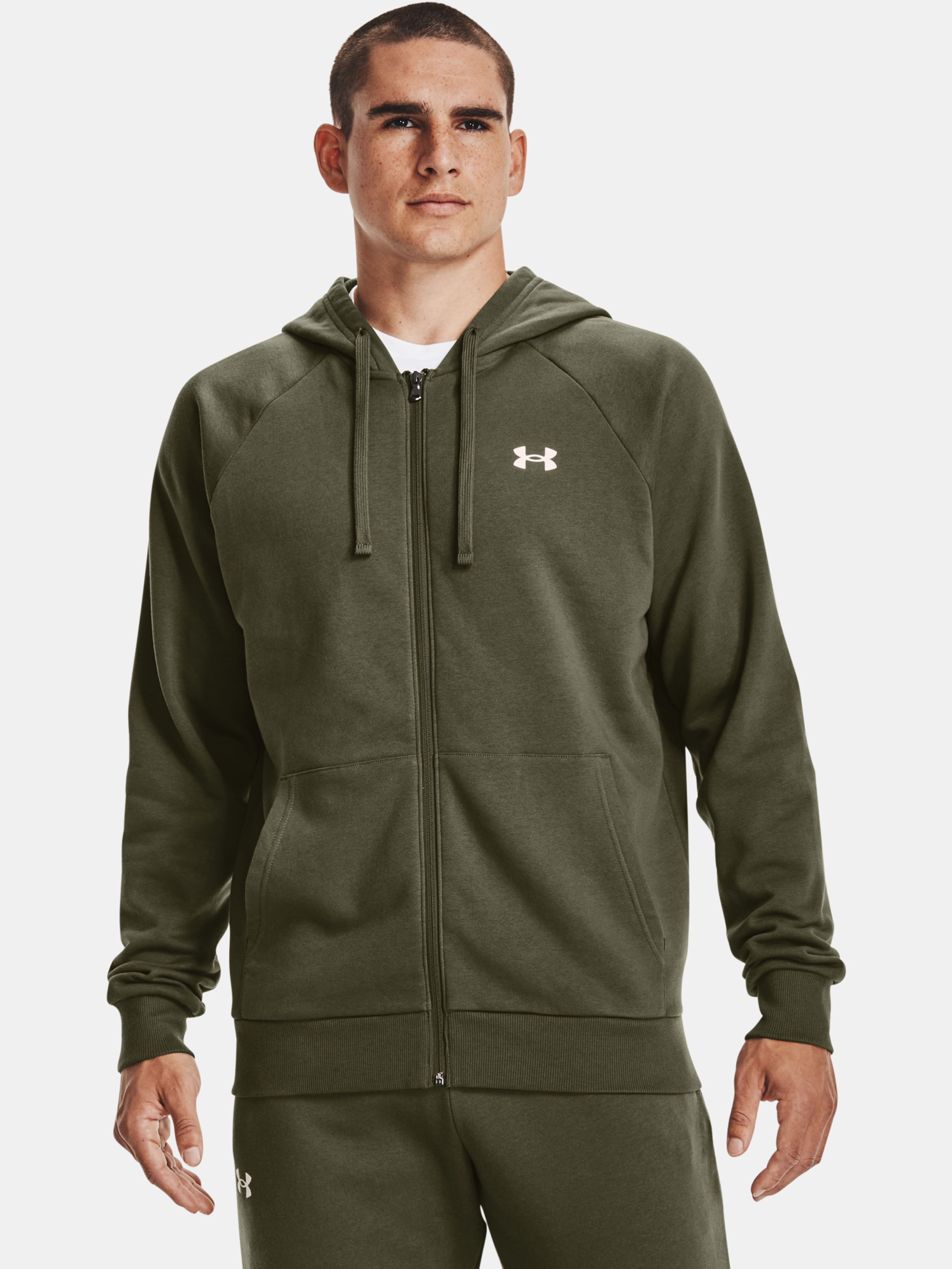 Mikina Under Armour UA Rival Cotton FZ Hoodie-GRN
