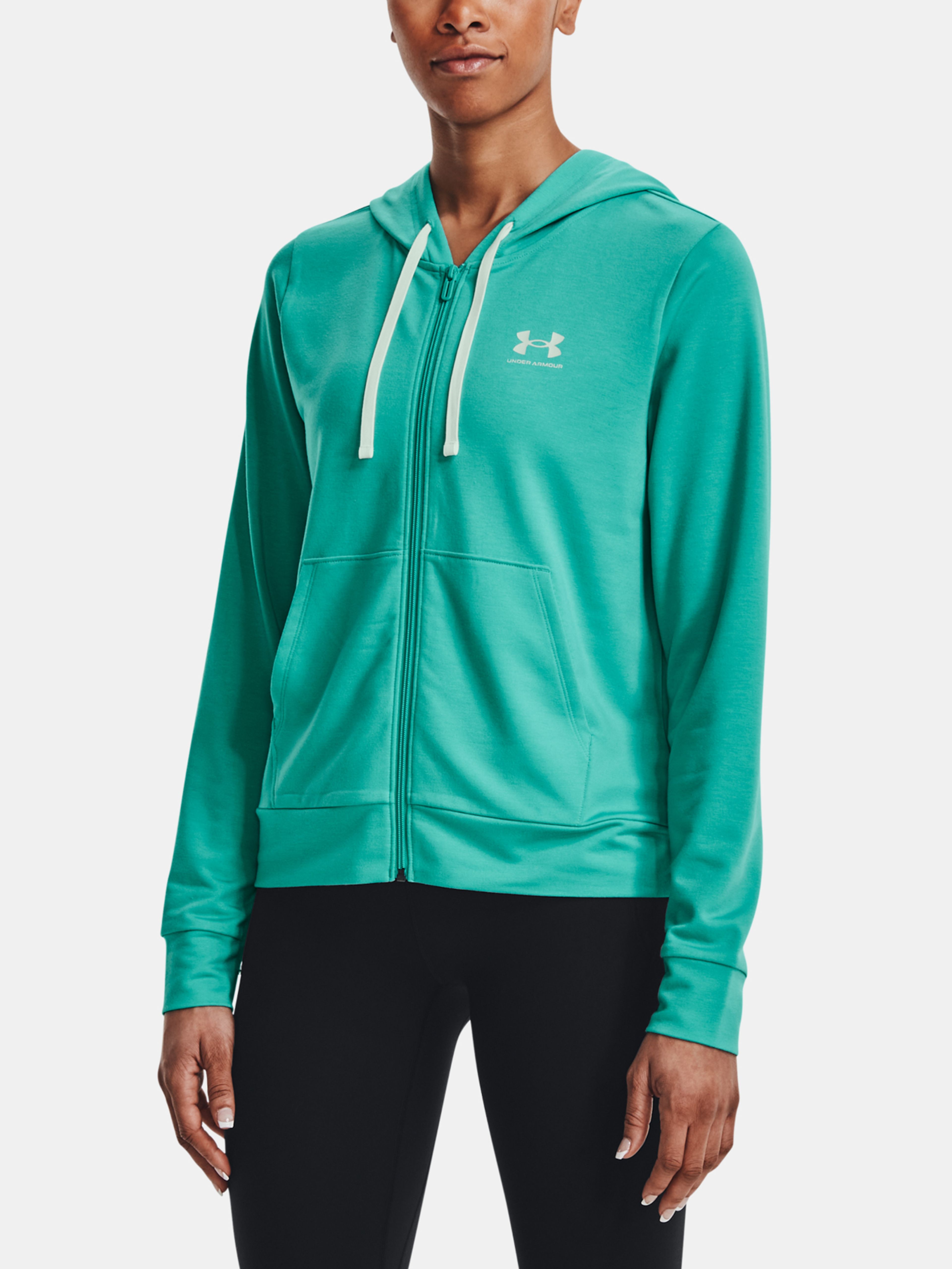 Mikina Under Armour Rival Terry FZ Hoodie-GRN