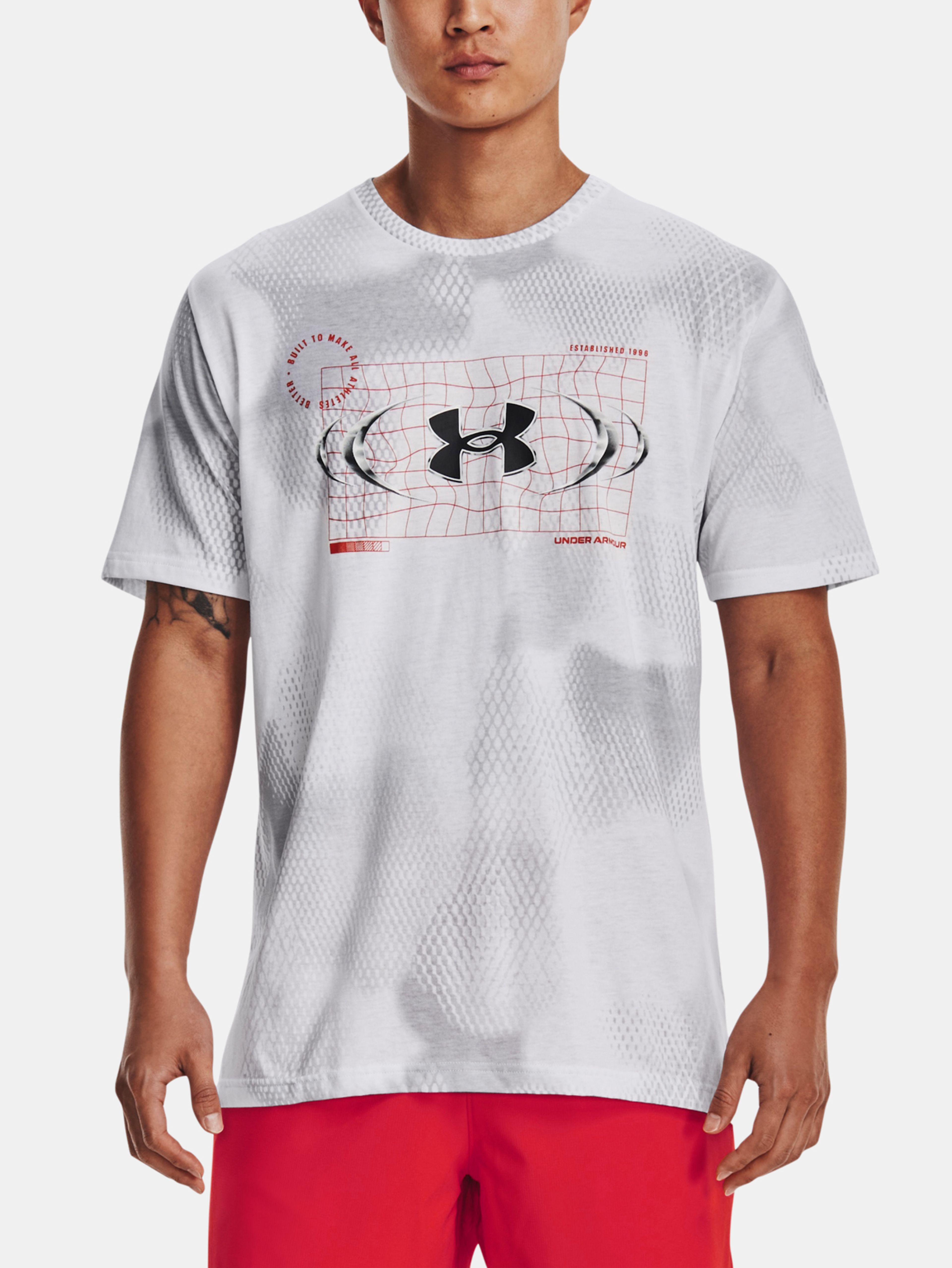 Tričko Under Armour UA FBTL AOP METAL LOGO SS-WHT