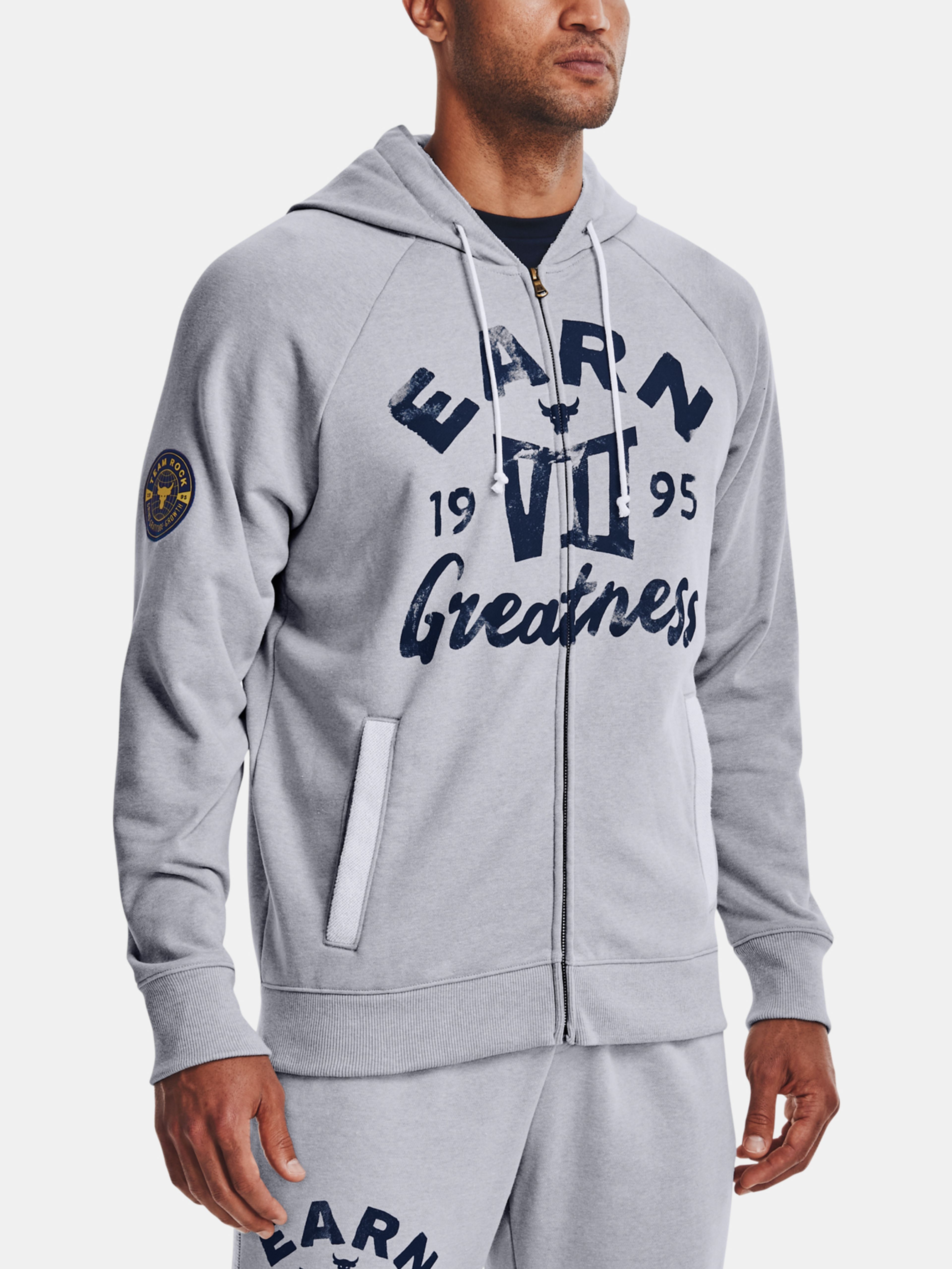 Pulover Under Armour UA Pjt Rck Hvywght Terry FZ-GRY