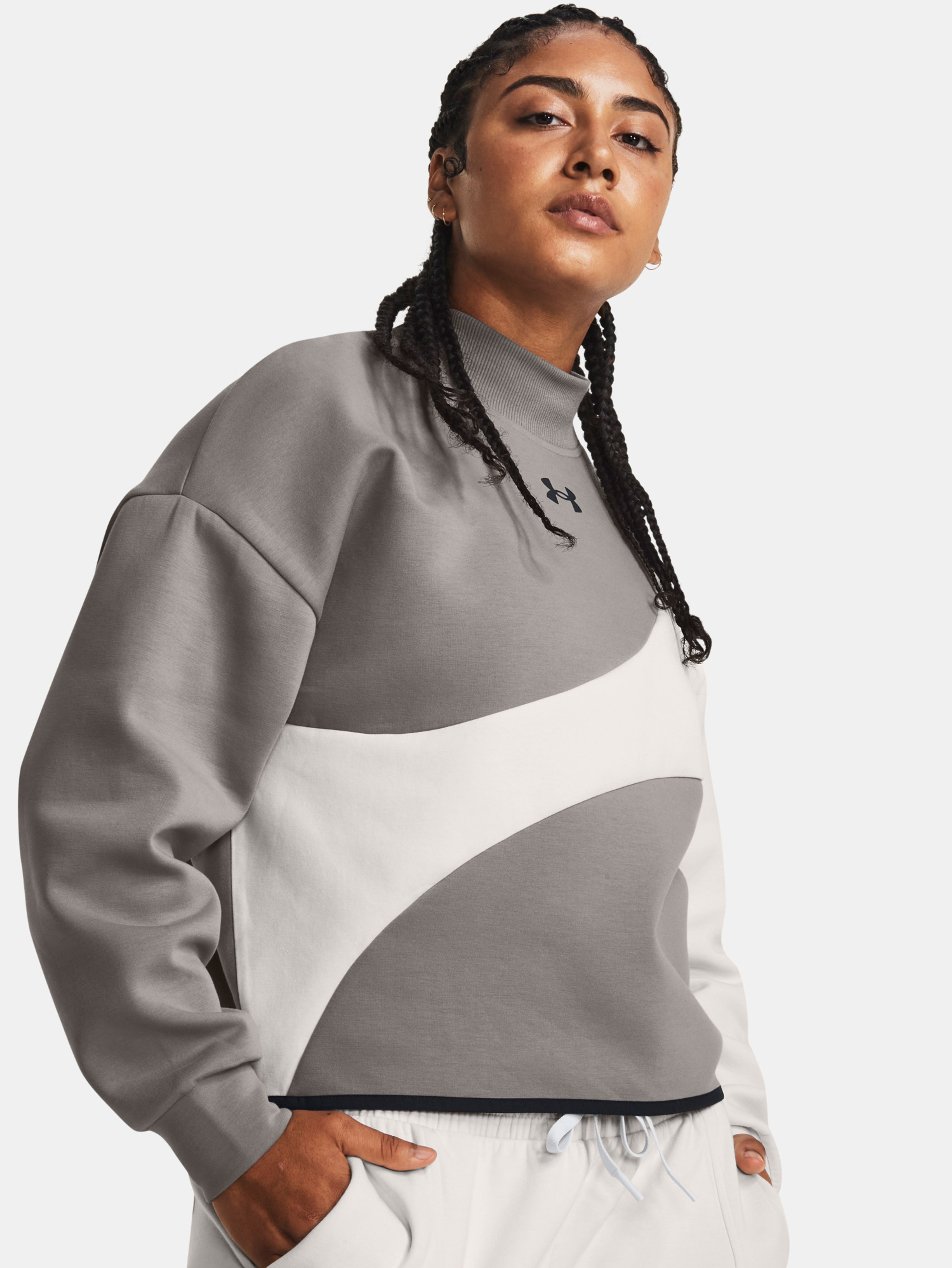 Pulover Under Armour Unstoppable Flc Crop Crew-GRY