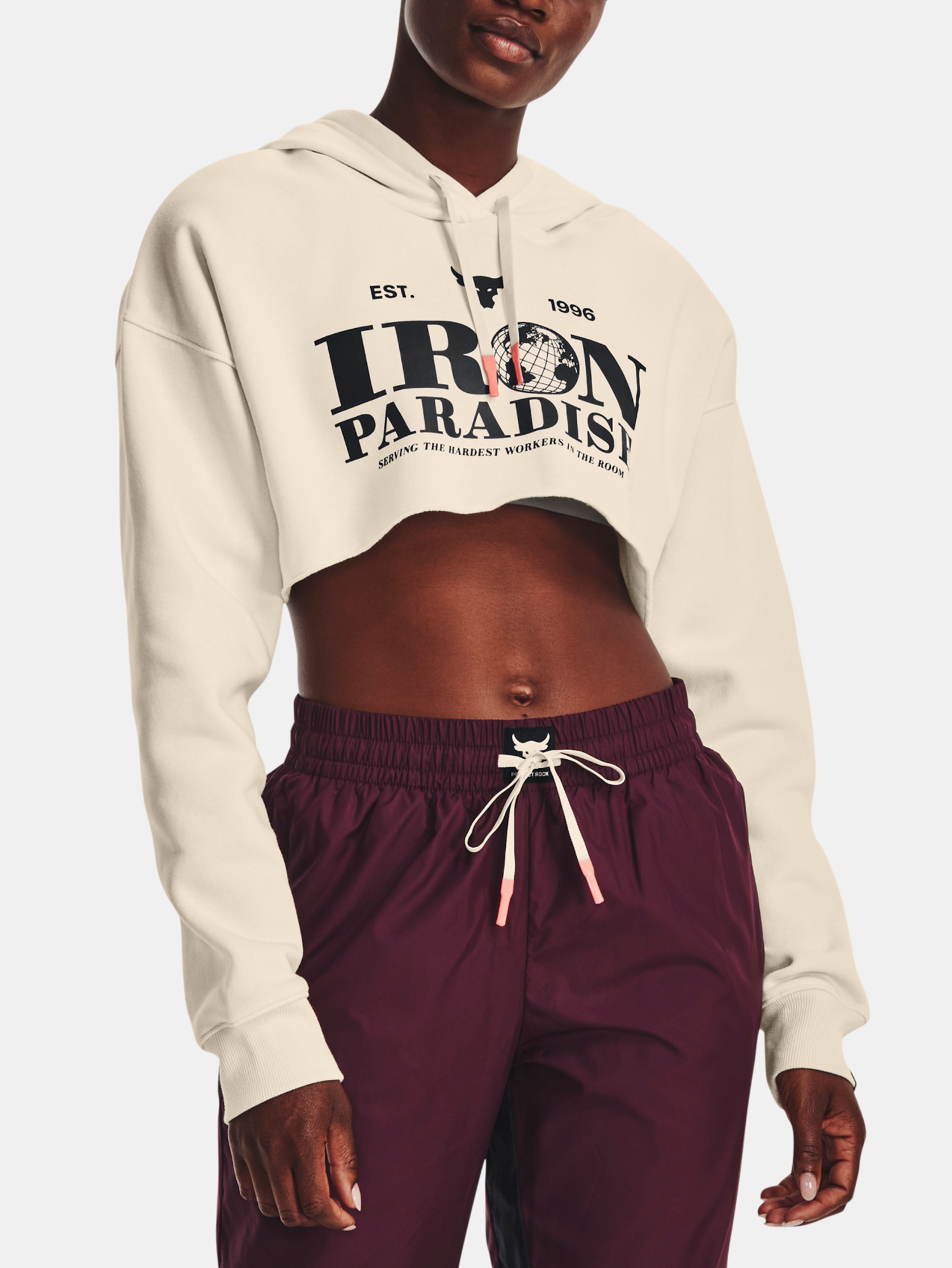 Pulover Under Armour UA Pjt Rck Crop Flce Hdy-WHT