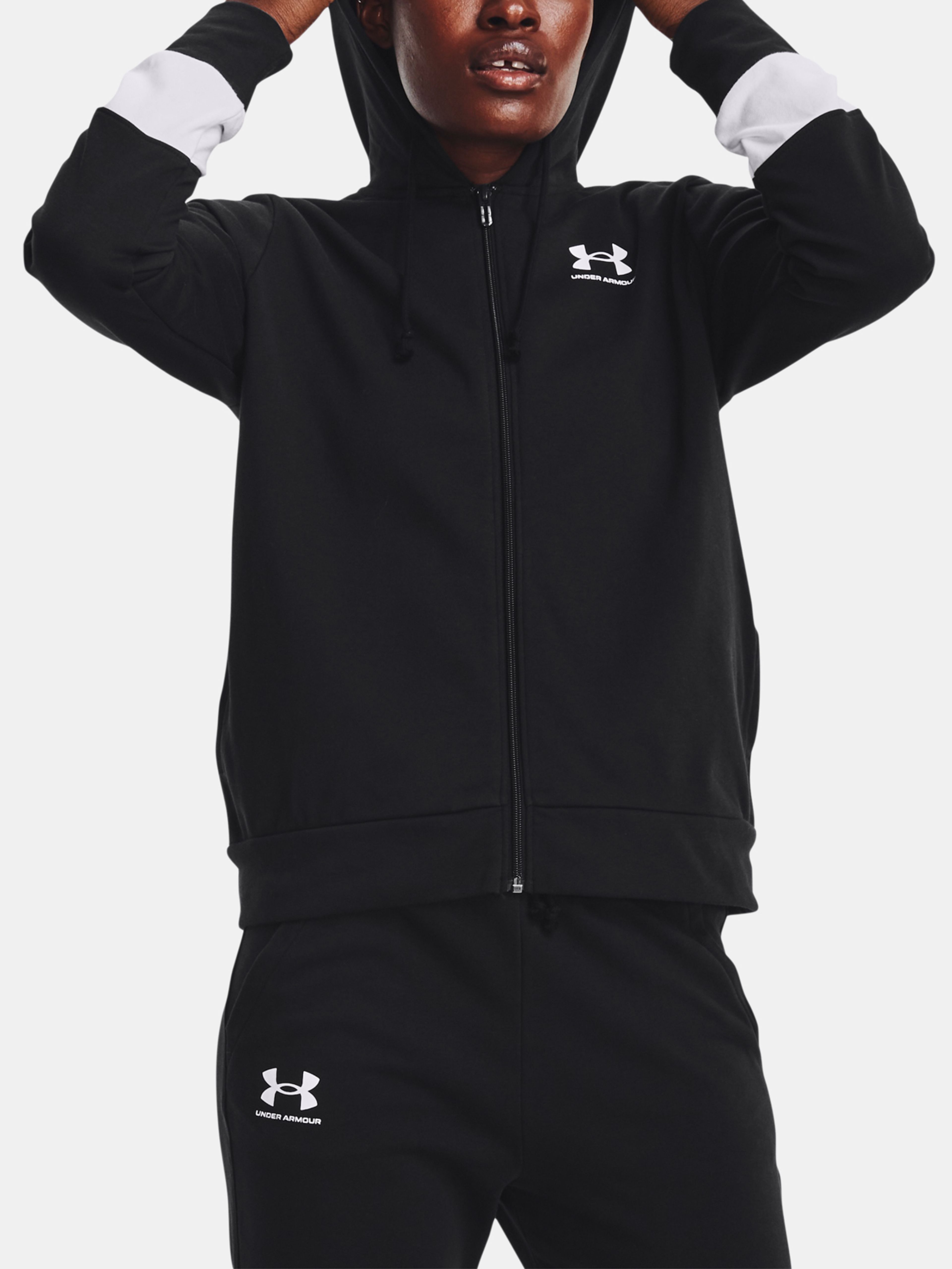 Mikina Under Armour Rival Terry CB FZ Hoodie-BLK