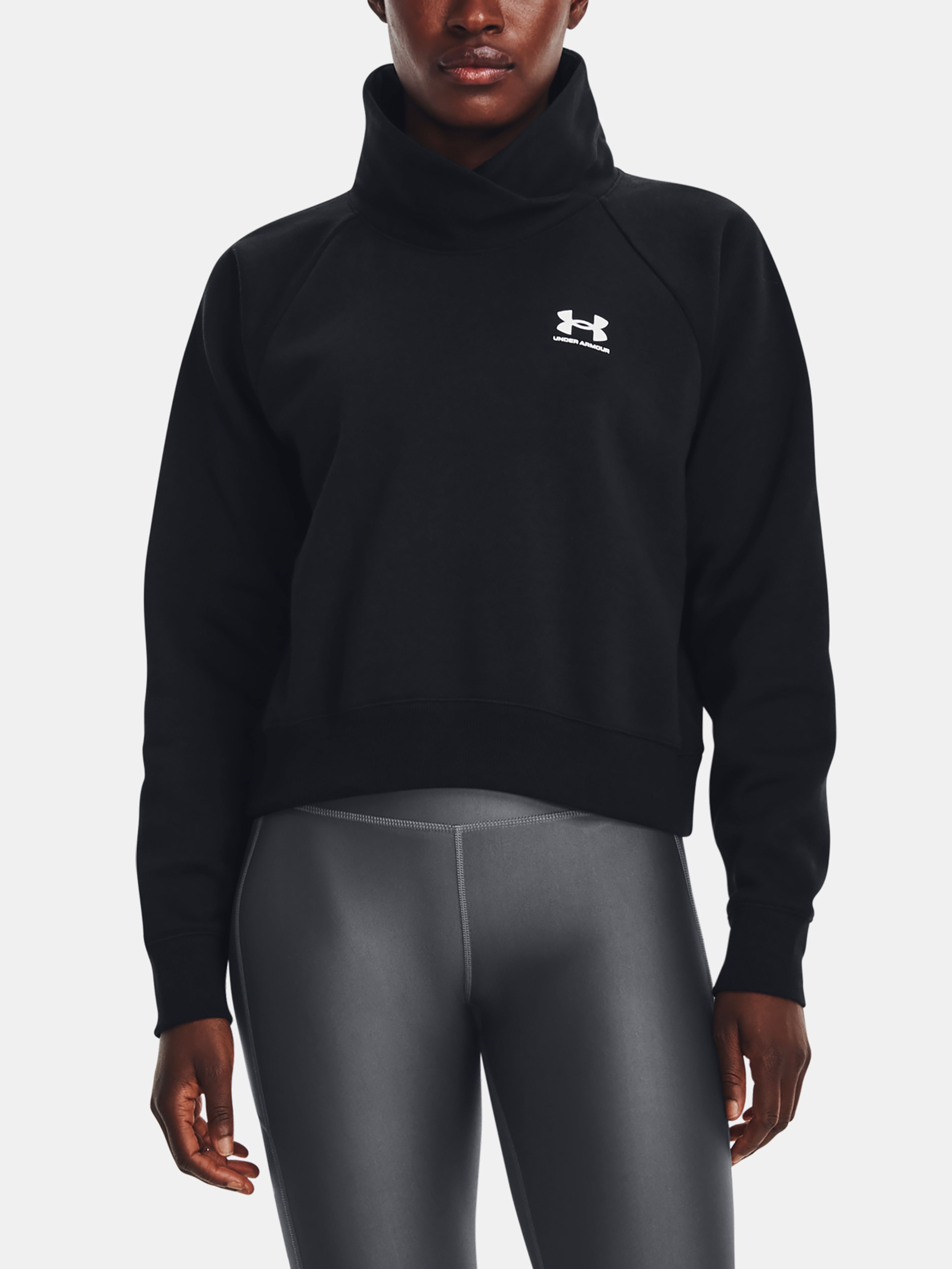 Mikina Under Armour Rival Fleece Wrap Neck Silo-BLK