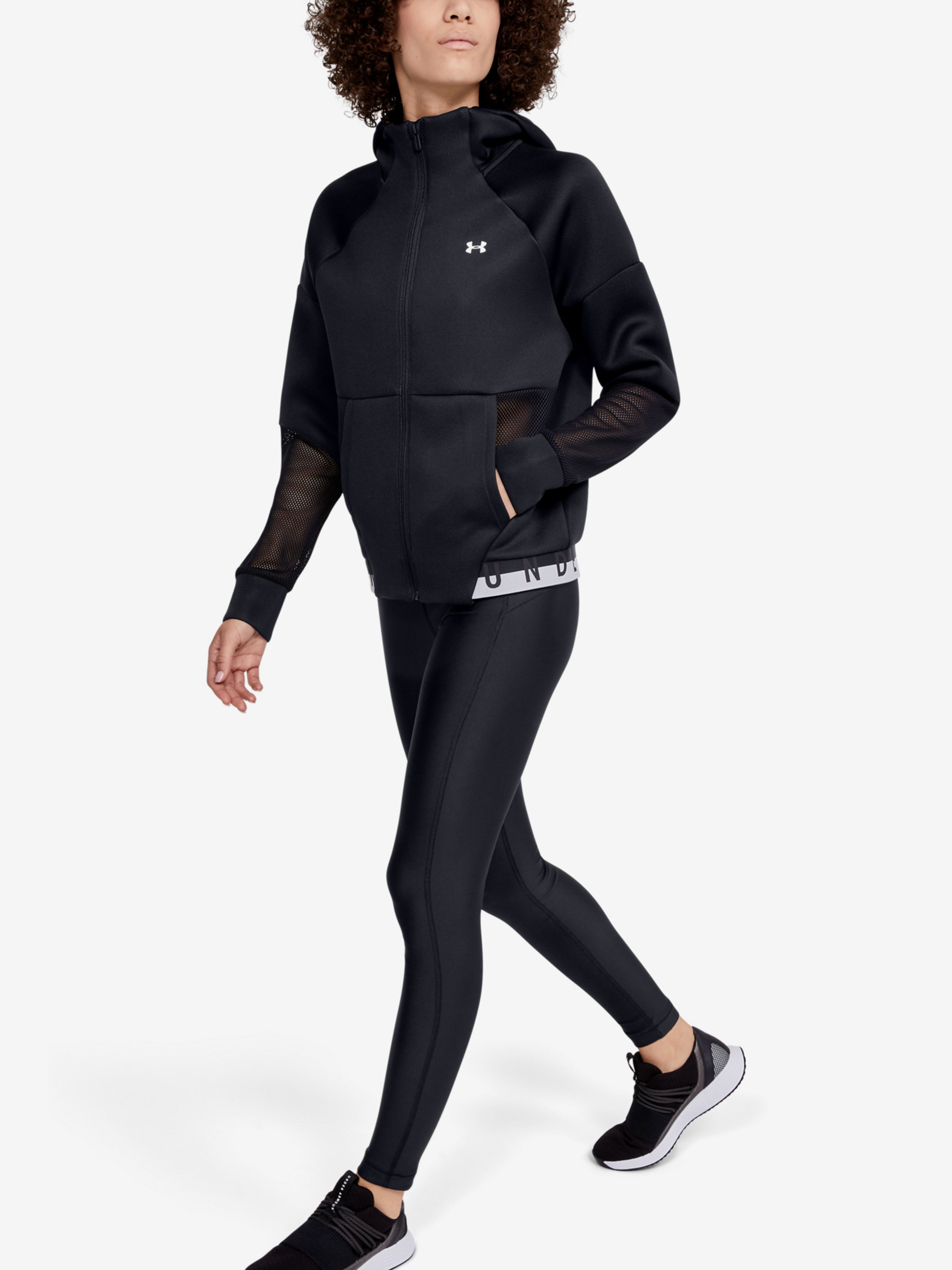 Mikina under armour move 2025 full zip hoodie mesh inset