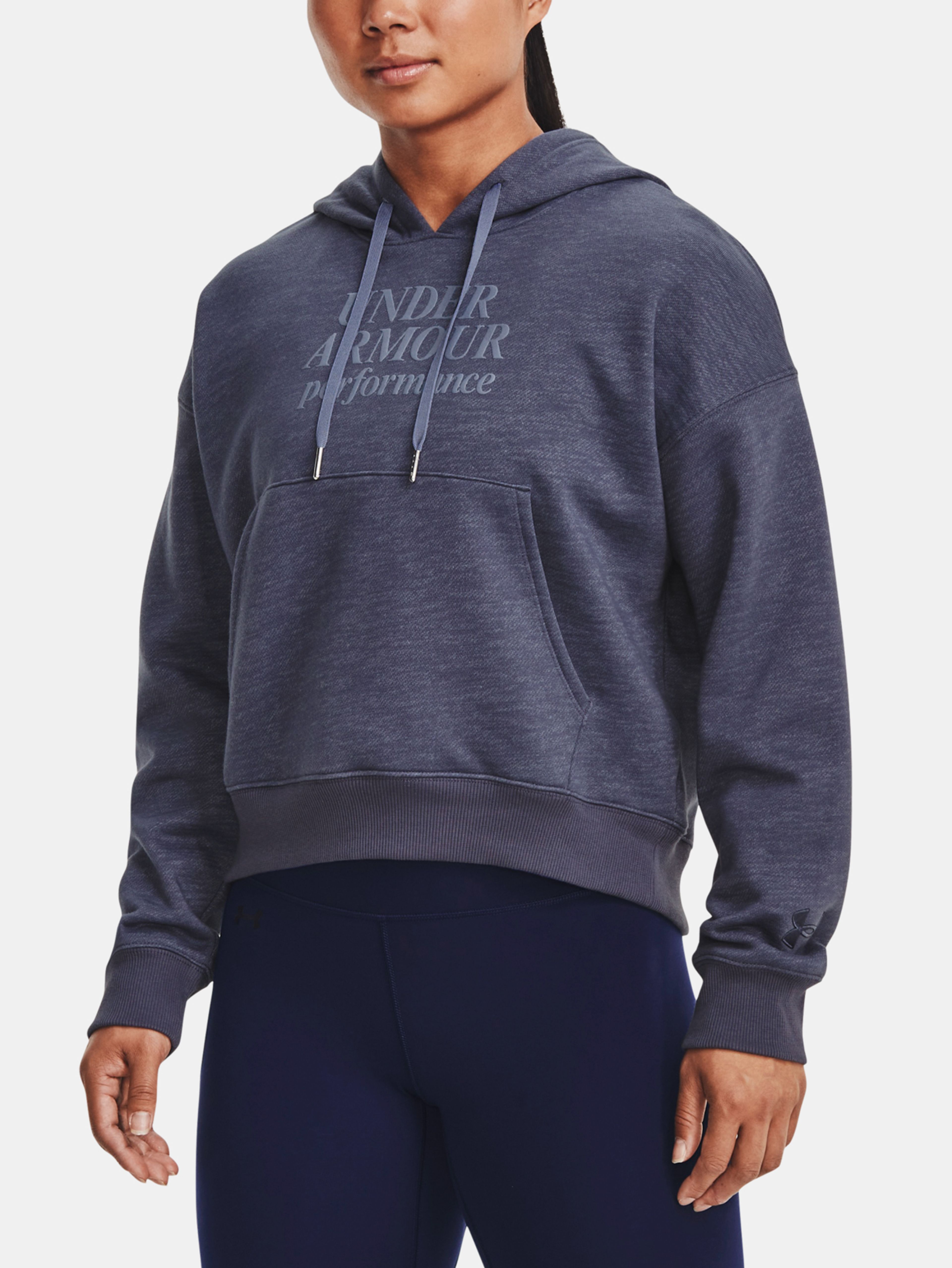 Pulover Under Armour Essential Script Hoodie-GRY