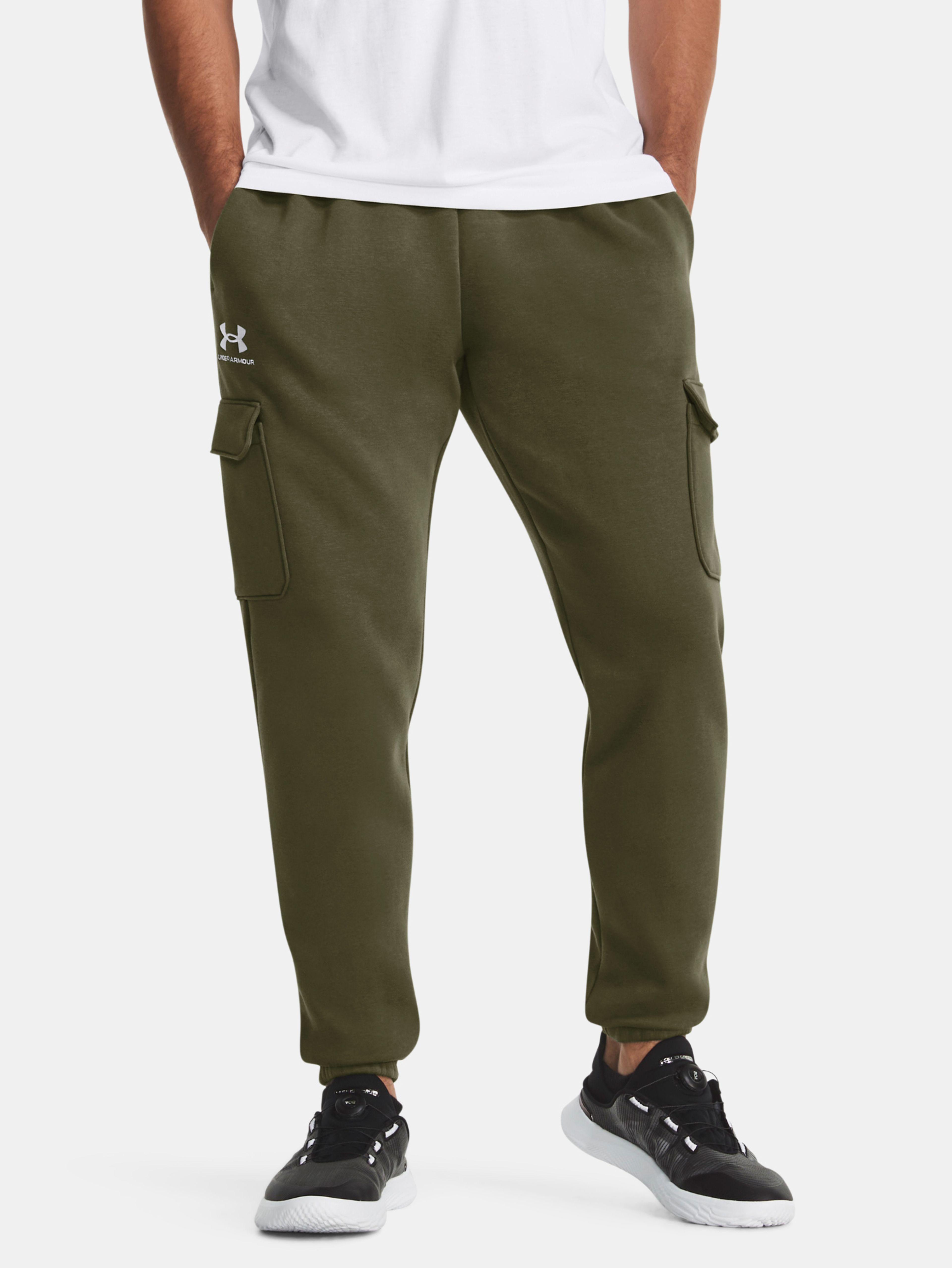 Sportovní kalhoty Under Armour UA Essential Flc Cargo Pant-GRN