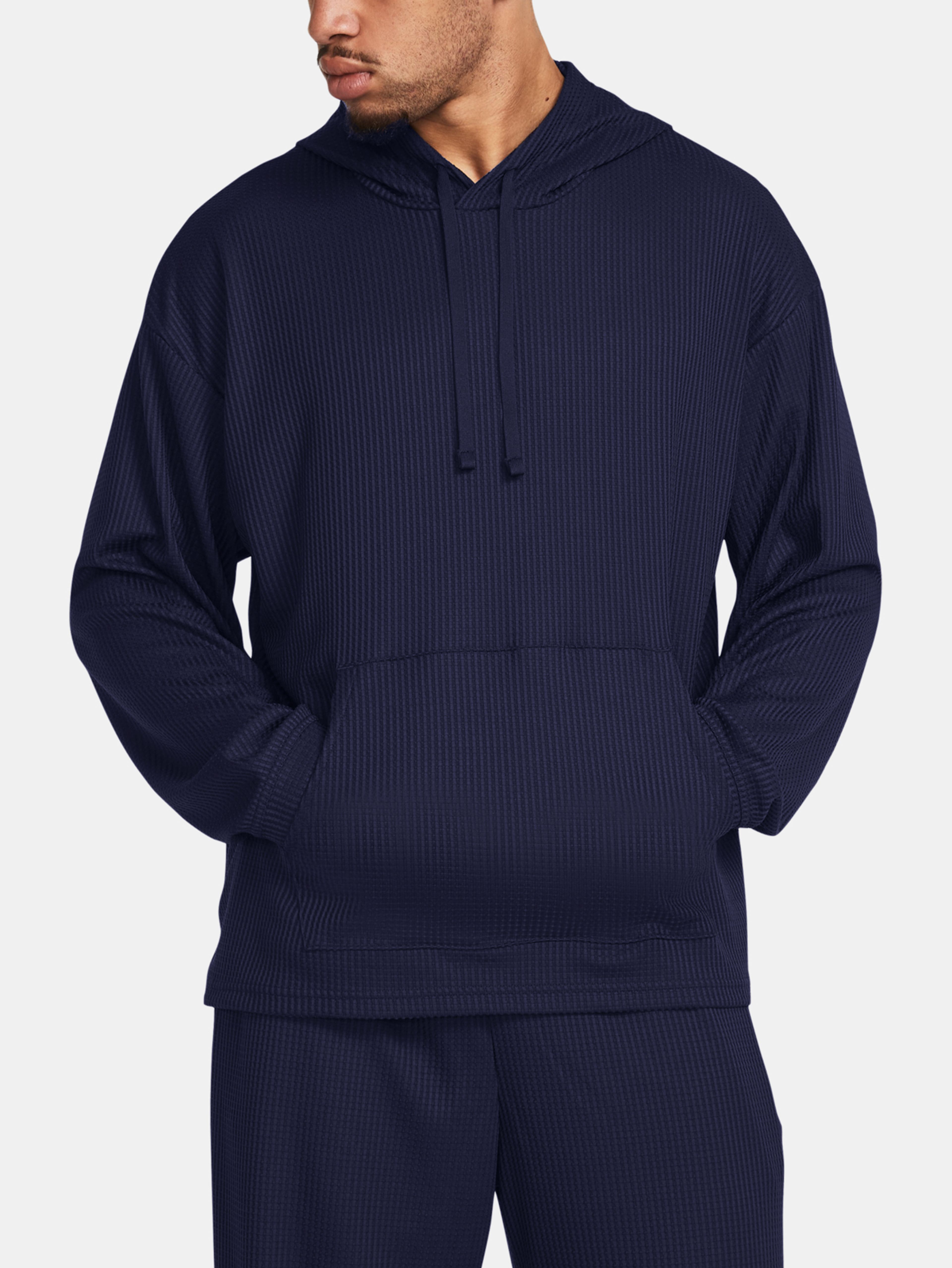 Pulover Under Armour UA Rival Waffle Hoodie-BLU