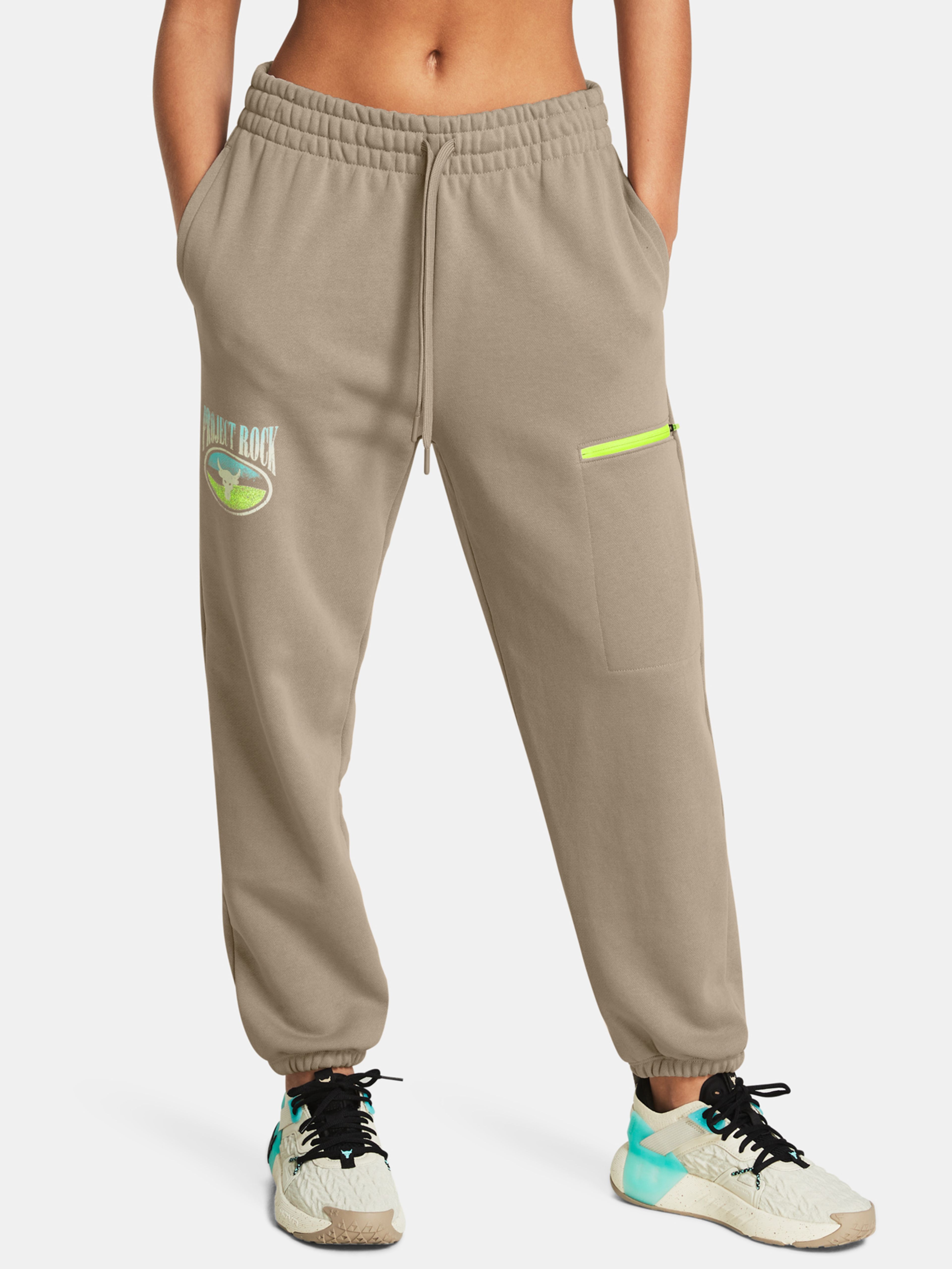 Sportovní kalhoty Under Armour Pjt Rck Q1 HW Terry Pant-BRN