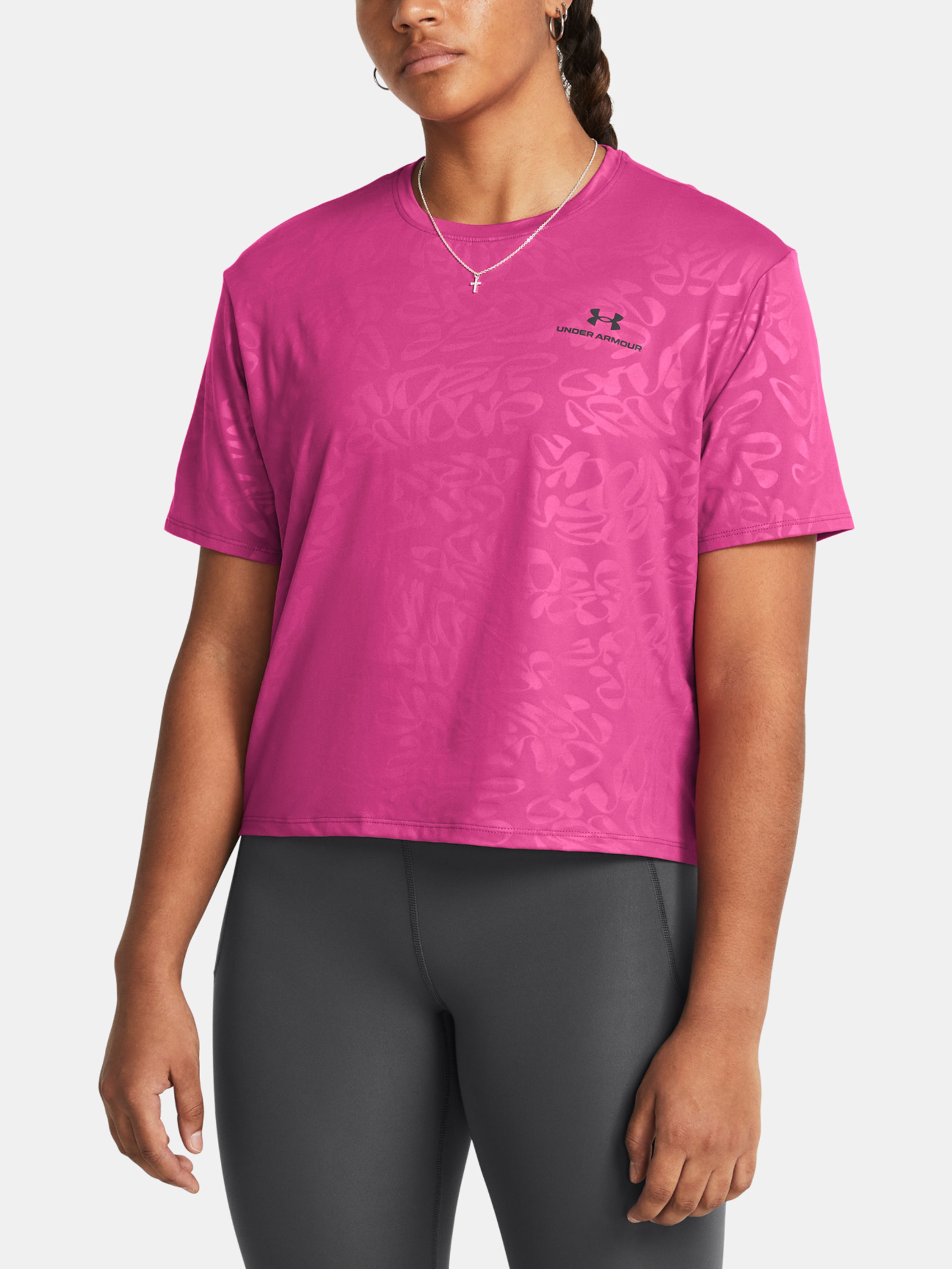 Under Armour Vanish Energy Emboss Crop SS-PNK póló