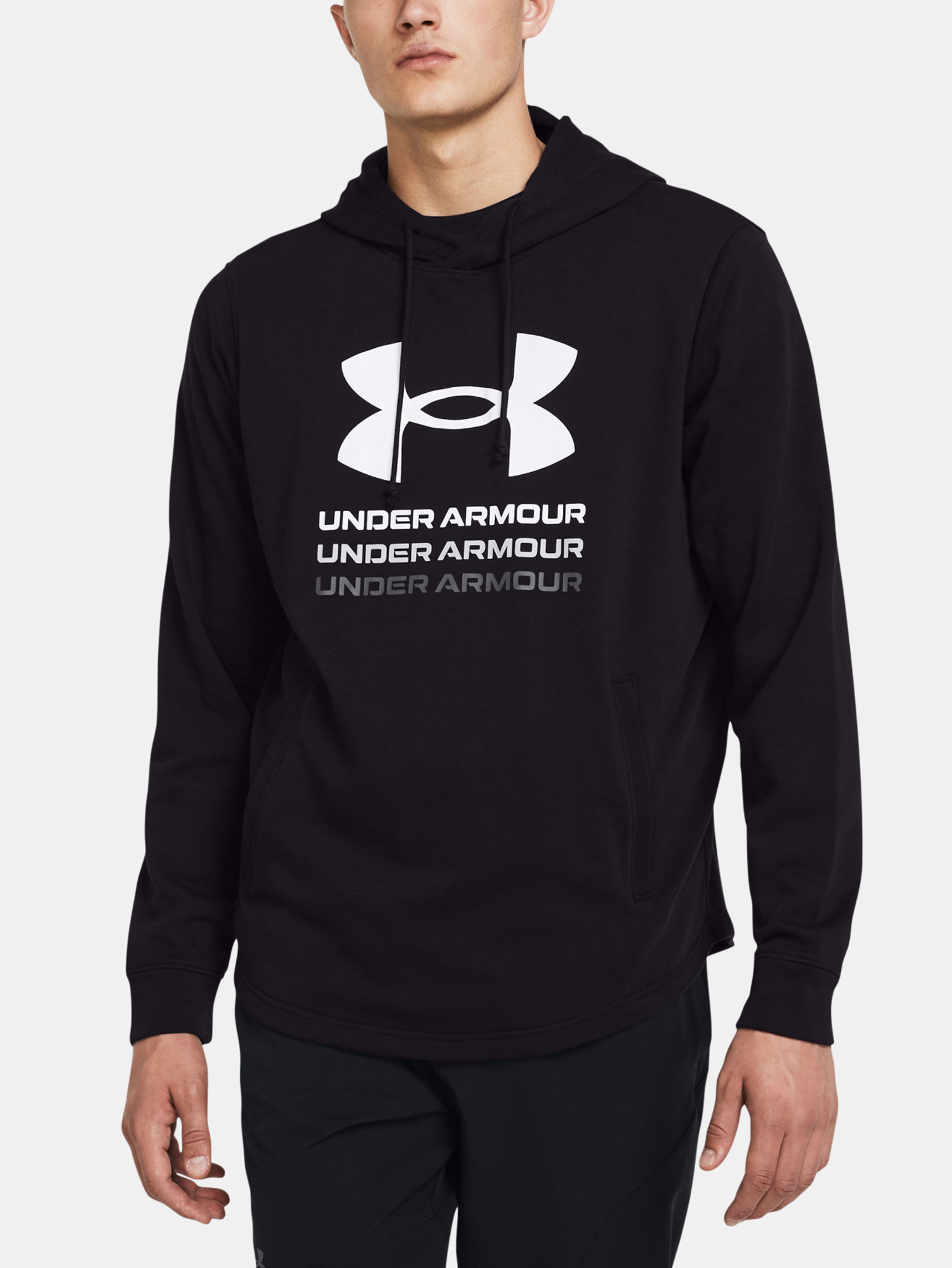 Pulover Under Armour UA Rival Terry Graphic Hood-BLK
