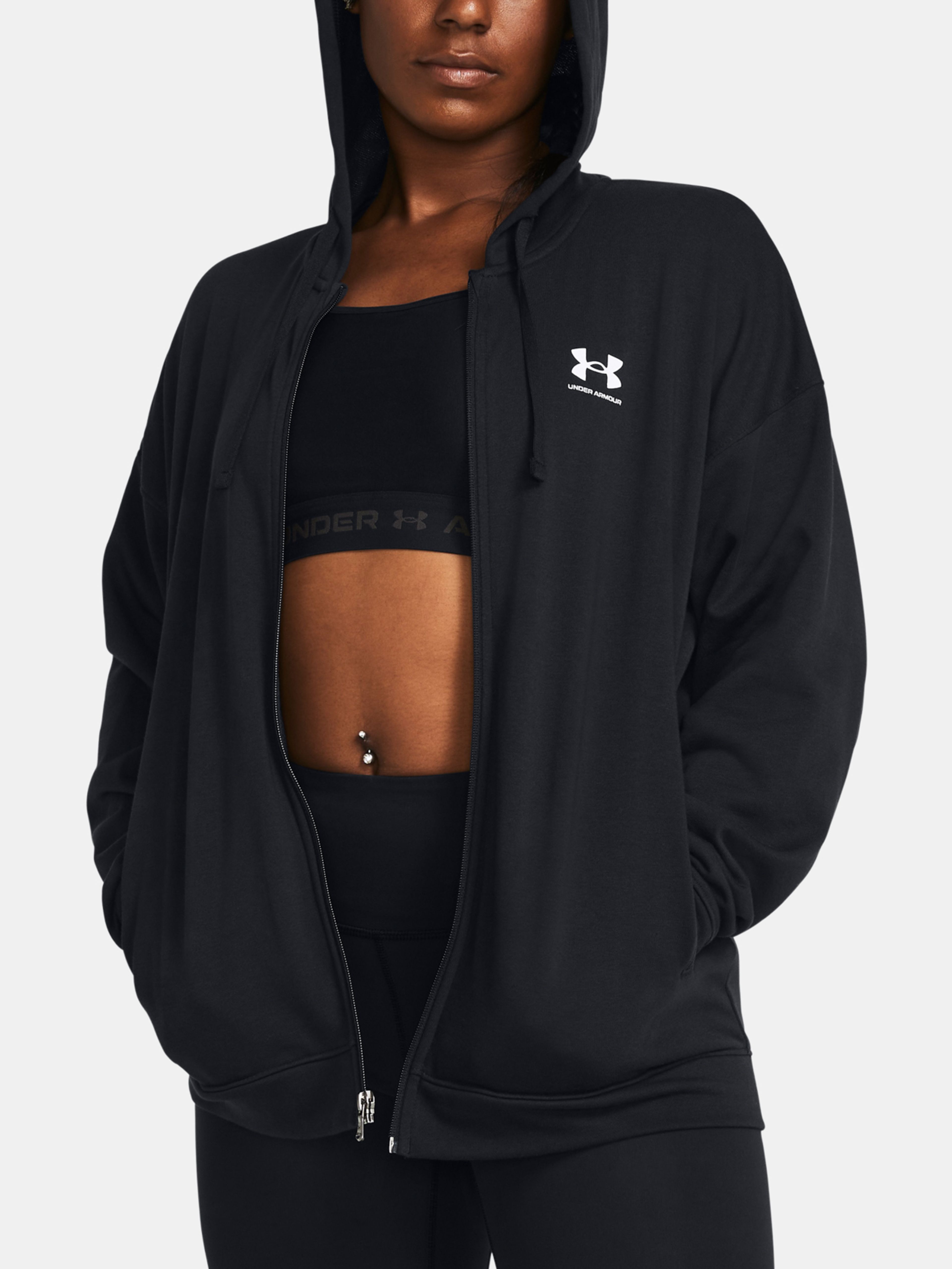 Mikina Under Armour UA Rival Terry OS FZ Hooded-BLK