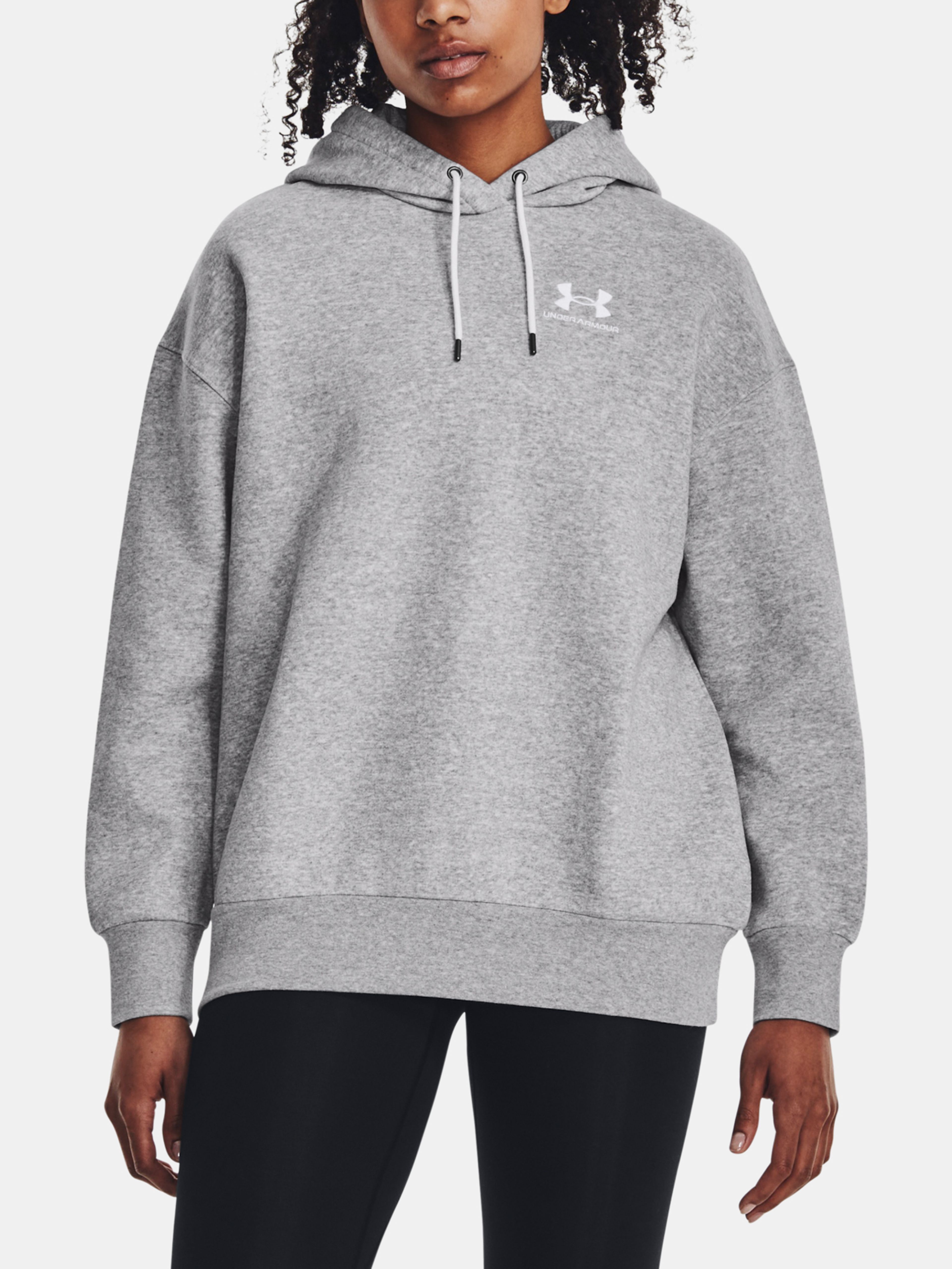 Pulover Under Armour Essential Flc OS Hoodie-GRY