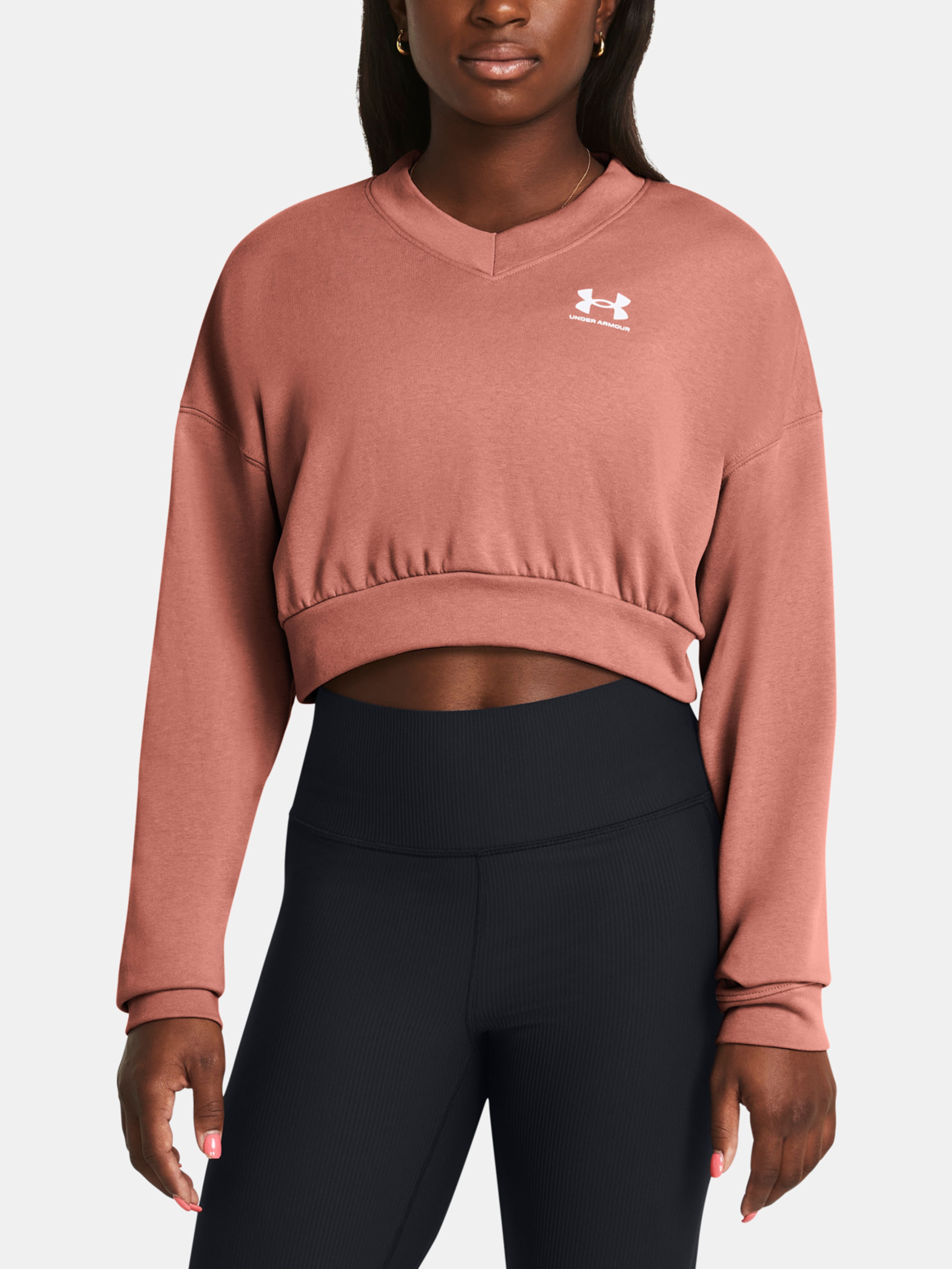 Pulover  Under Armour UA Rival Terry OS Crop Crw-PNK