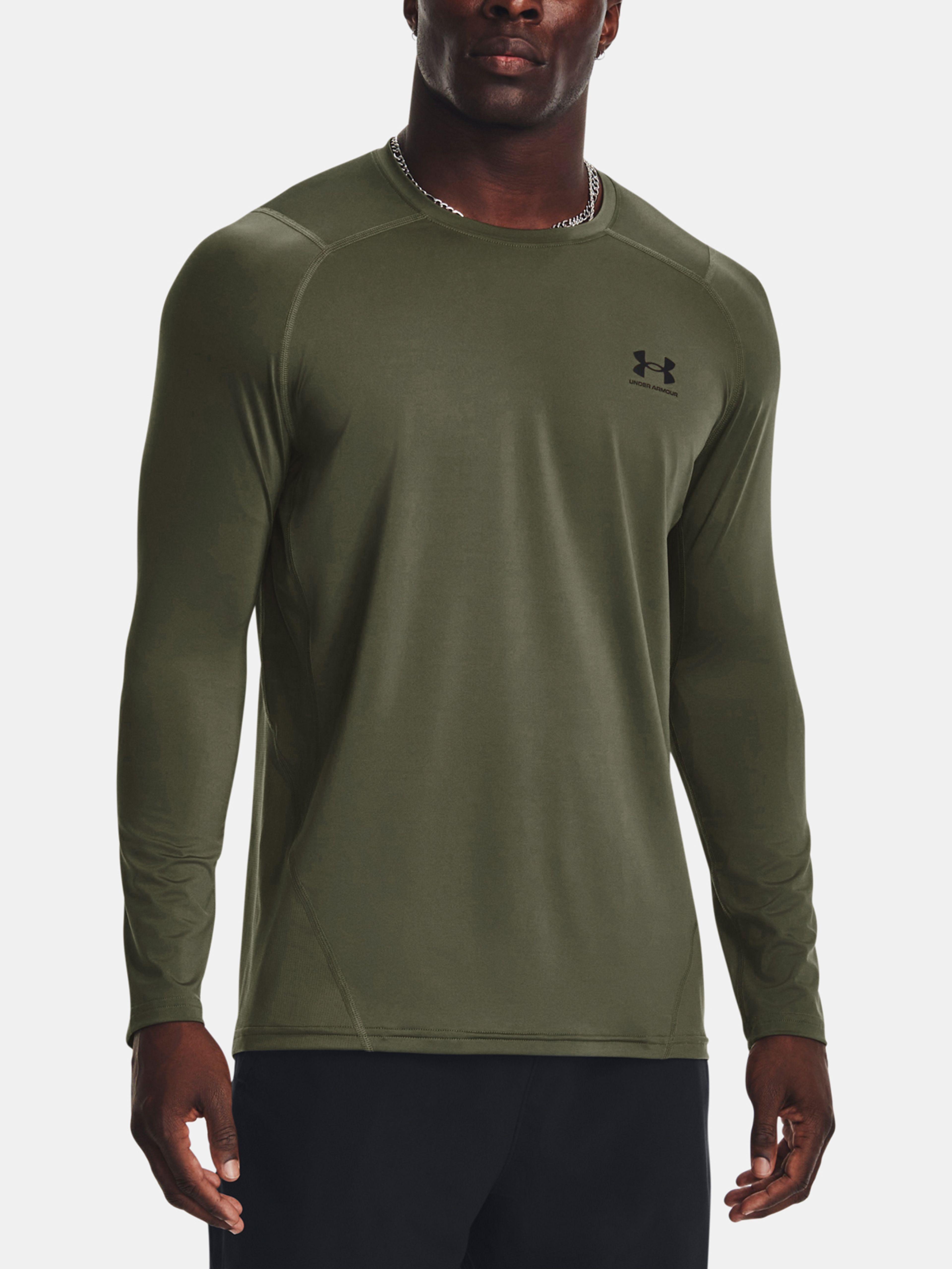 Majica Under Armour UA HG Armour Fitted LS-GRN