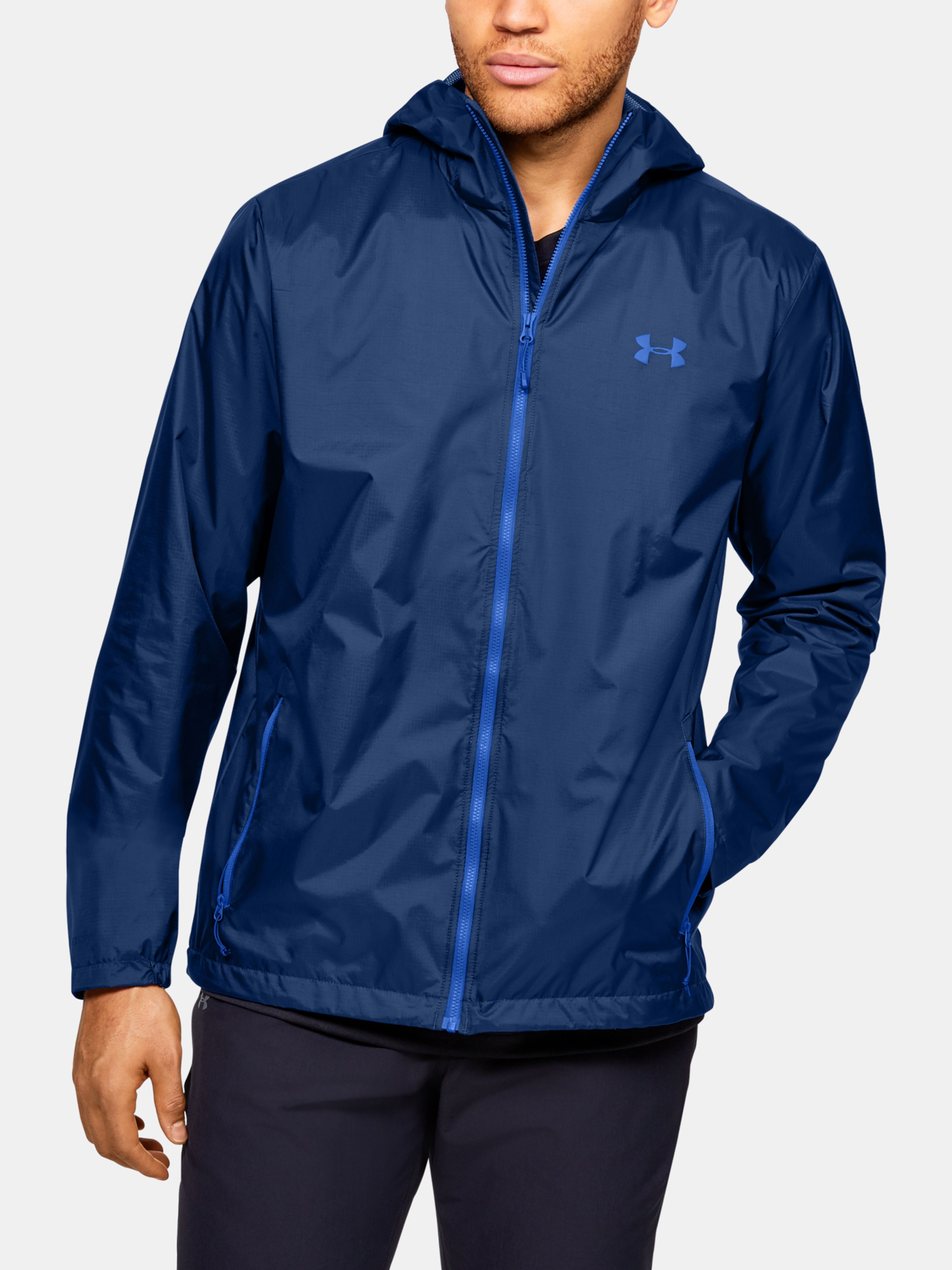  UA Forefront Rain Jacket, Black - men's jacket - UNDER  ARMOUR - 74.47 € - outdoorové oblečení a vybavení shop