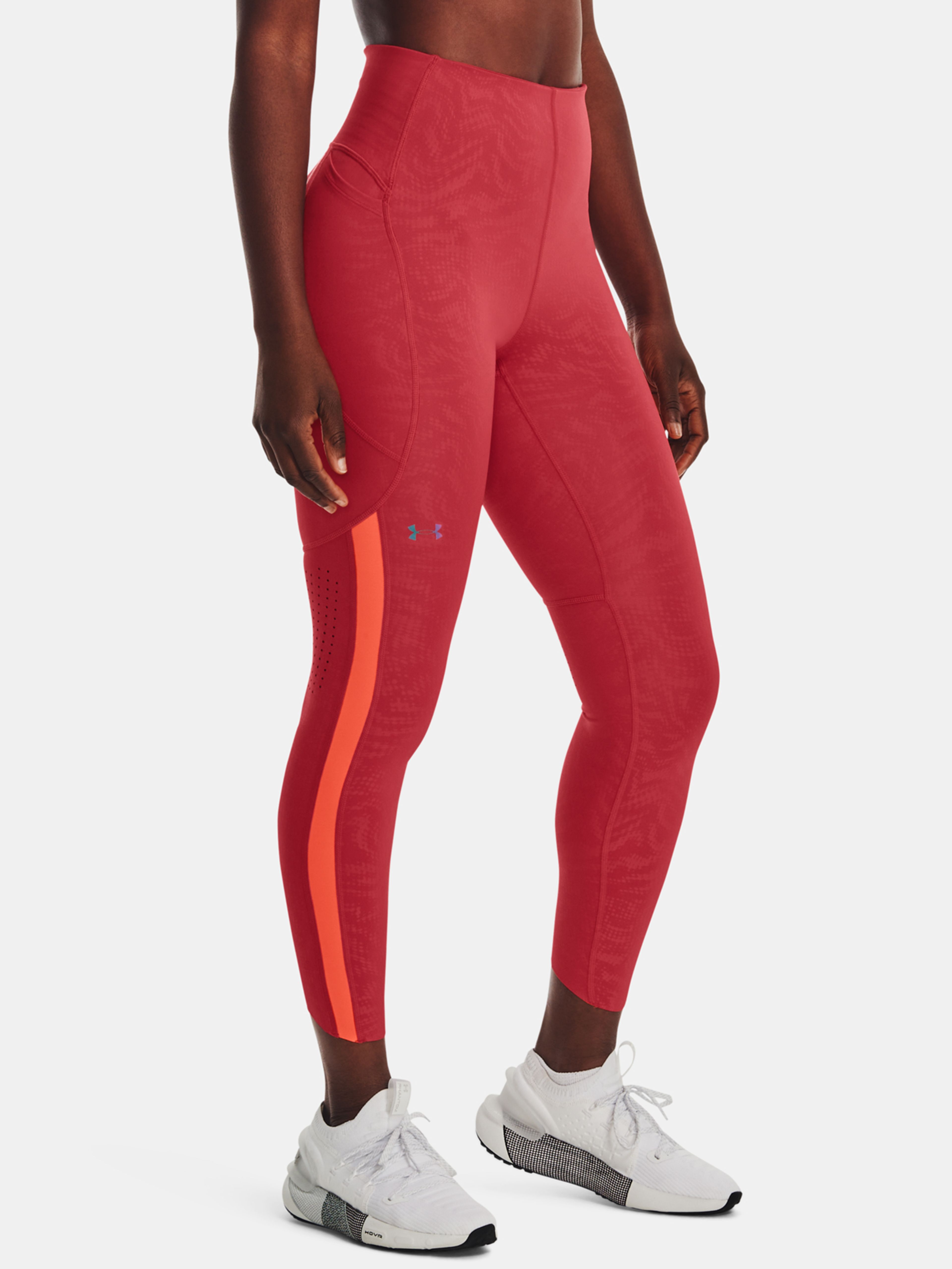 Legíny Under Armour UA Rush Legging Emboss Perf-RED