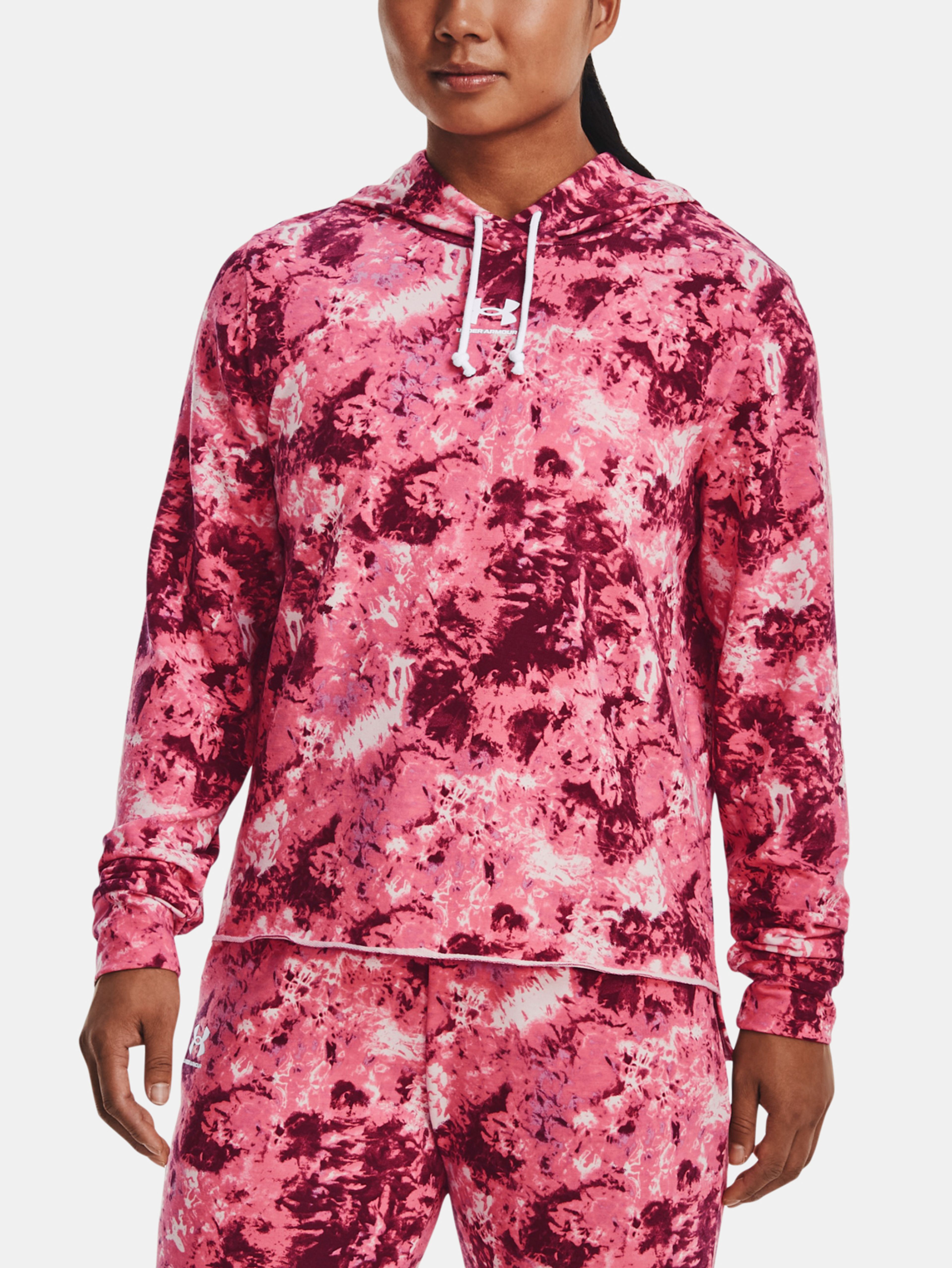 Mikina Under Armour Rival Terry Print Hoodie-PNK