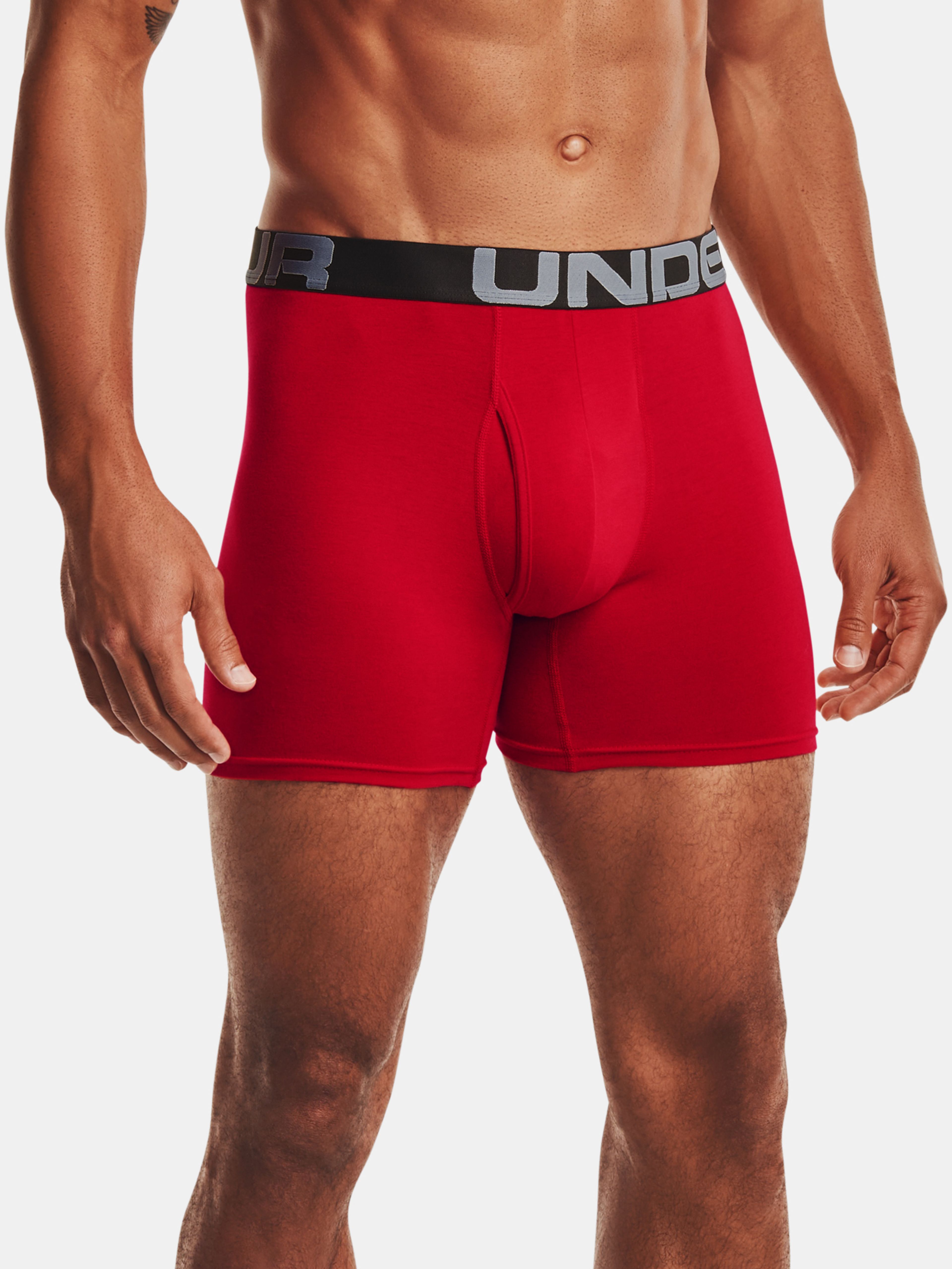 Boxerky Under Armour Charged Cotton 6in 3 Pack-RED