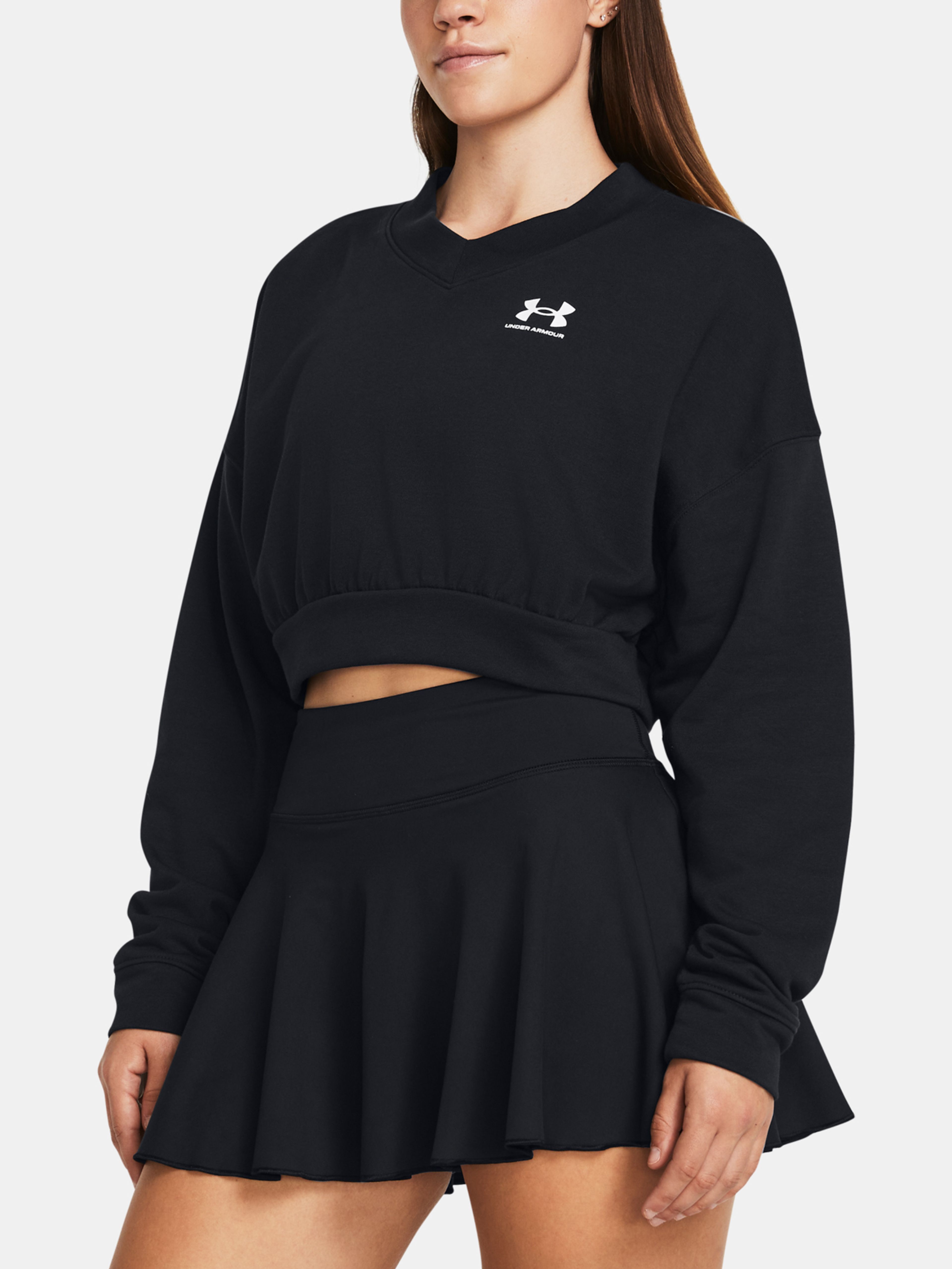 Pulover  Under Armour UA Rival Terry OS Crop Crw-BLK