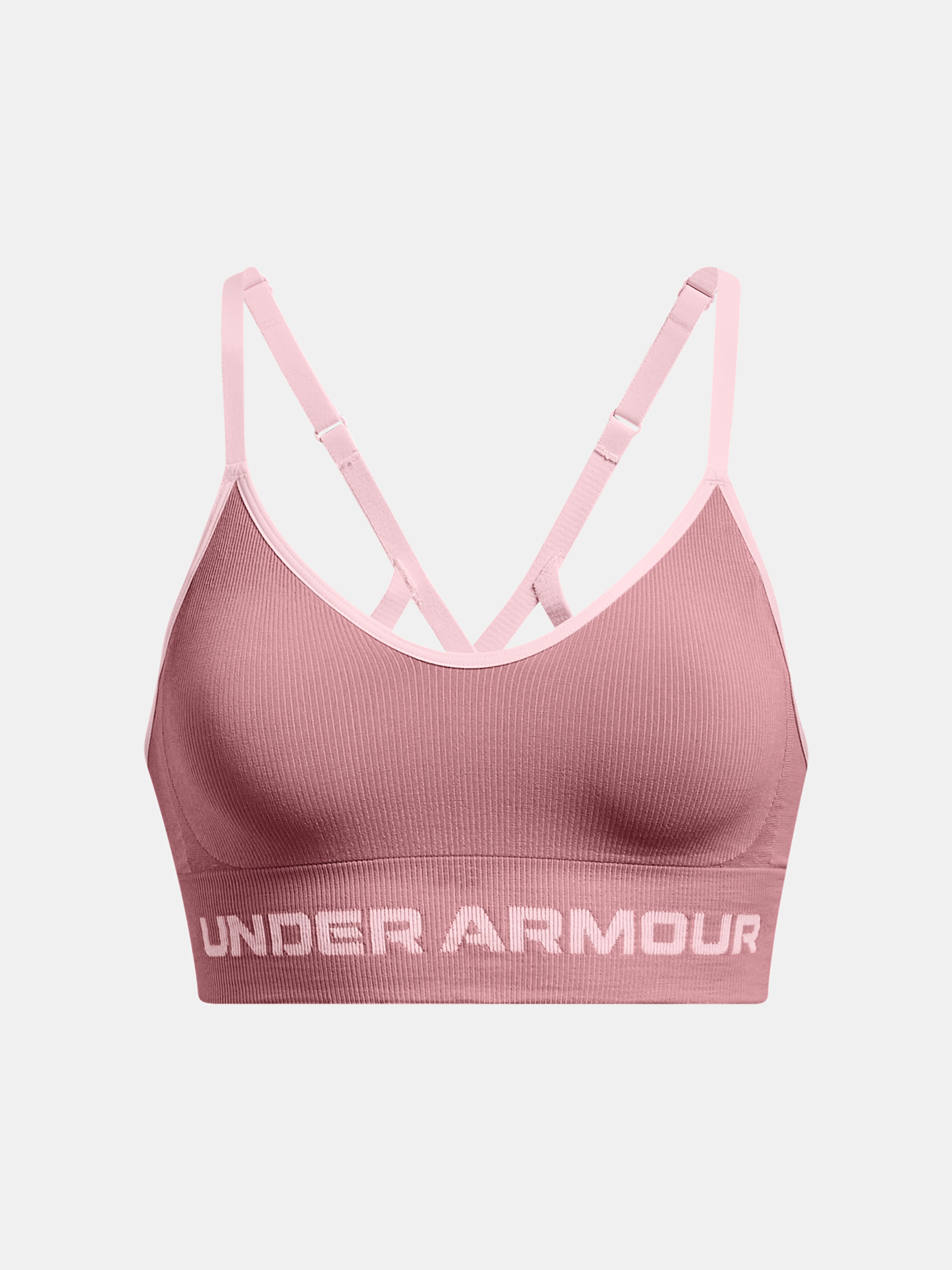  UA Seamless Low Long Rib-PNK - sports bra - UNDER ARMOUR -  33.47 € - outdoorové oblečení a vybavení shop