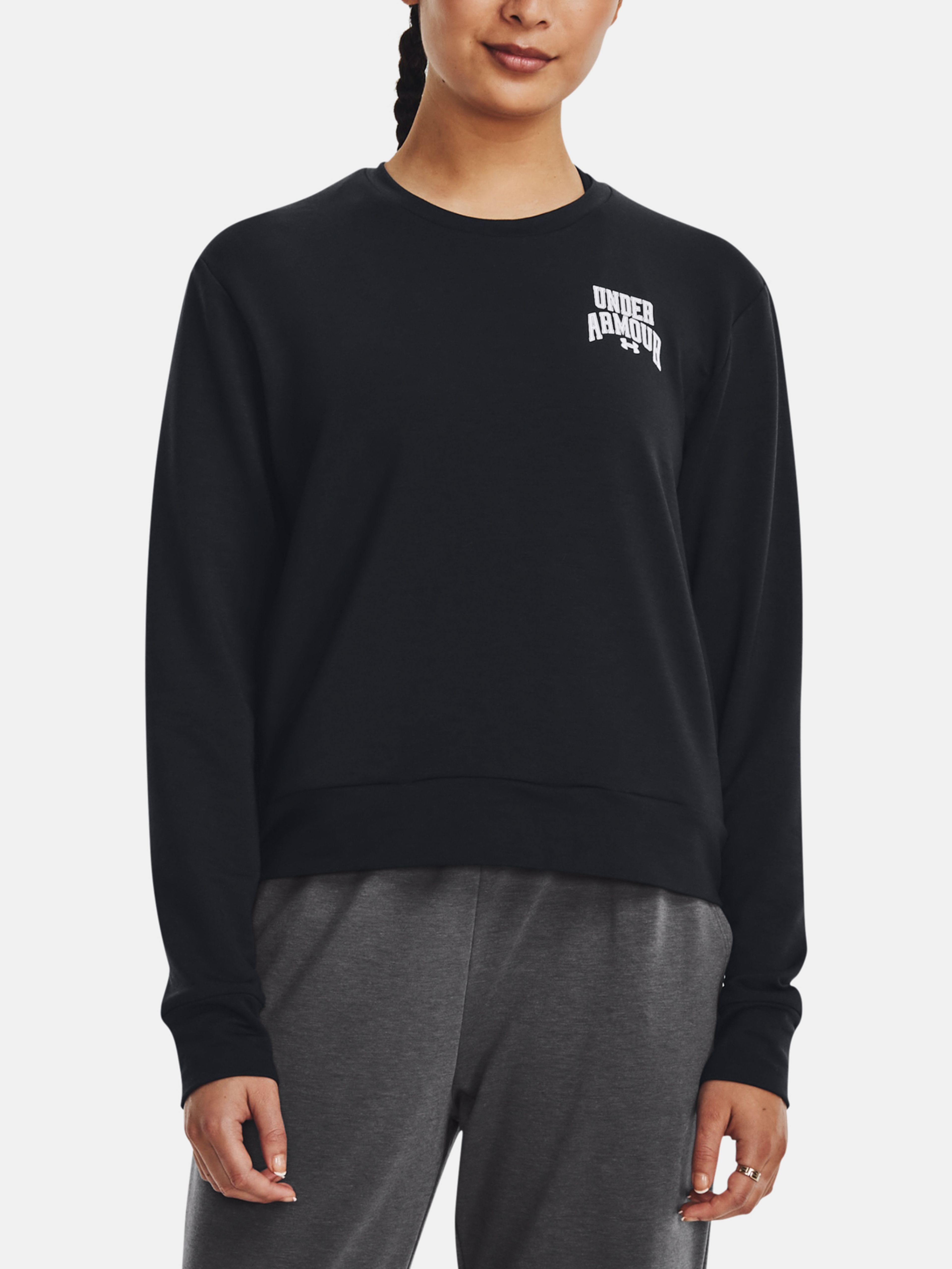 Pulover Under Armour UA Rival Terry Graphic Crew-BLK