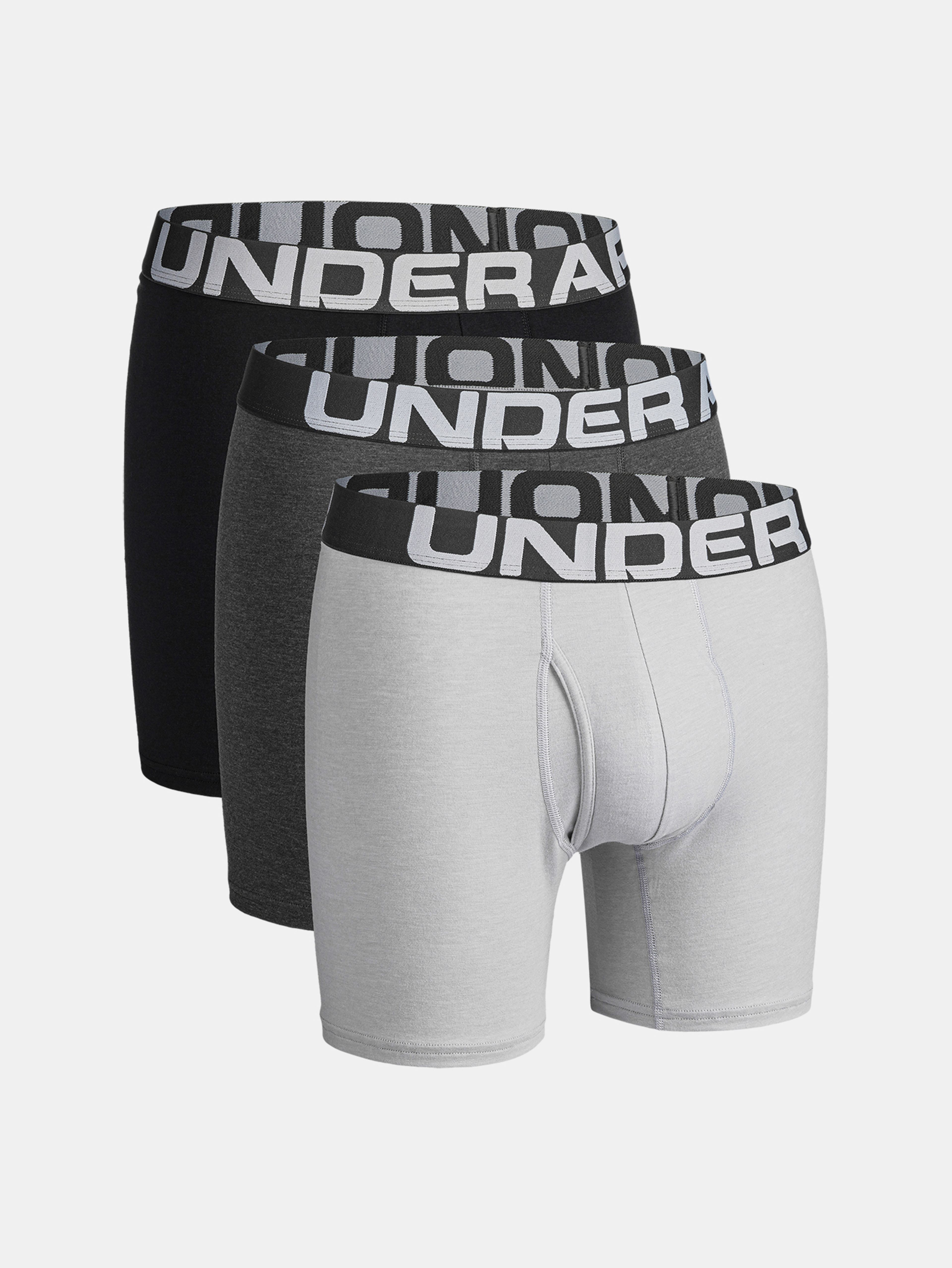 Boxerky Under Armour Charged Cotton 6in 3 Pack-GRY