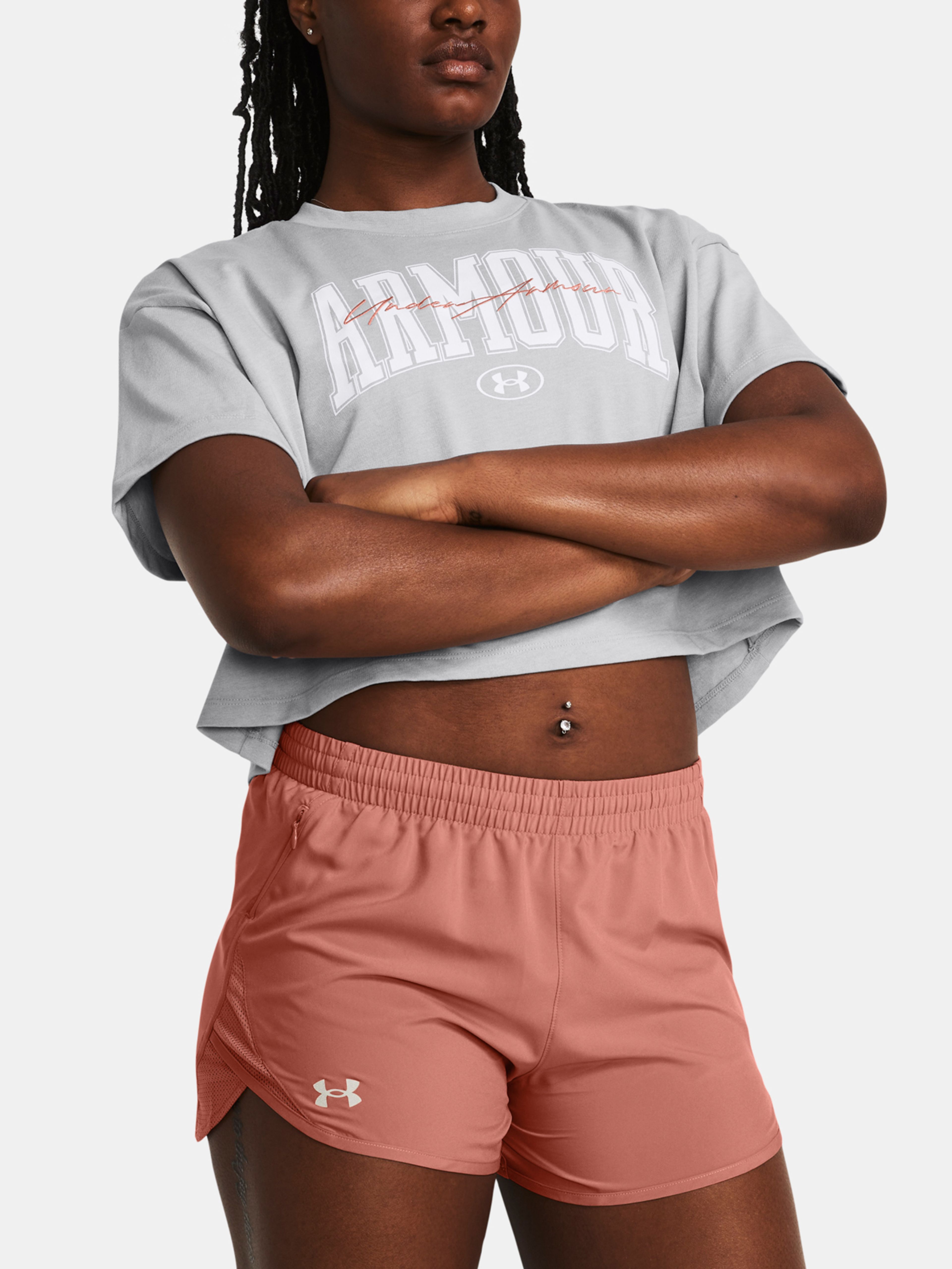 Tričko Under Armour UA HW SCRIPTED WM CROP SS-GRY