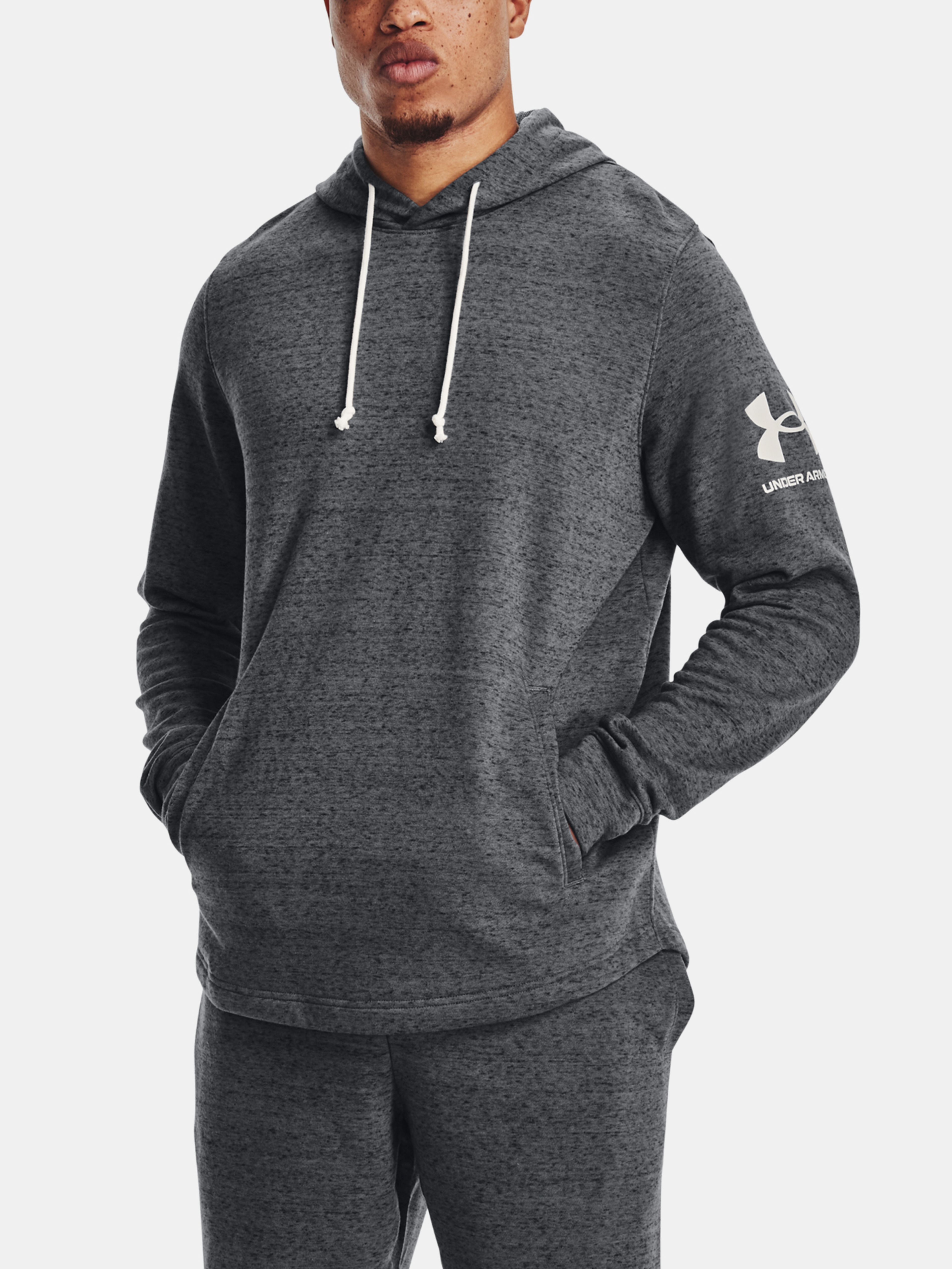 Mikina Under Armour RIVAL TERRY HOODIE-GRY